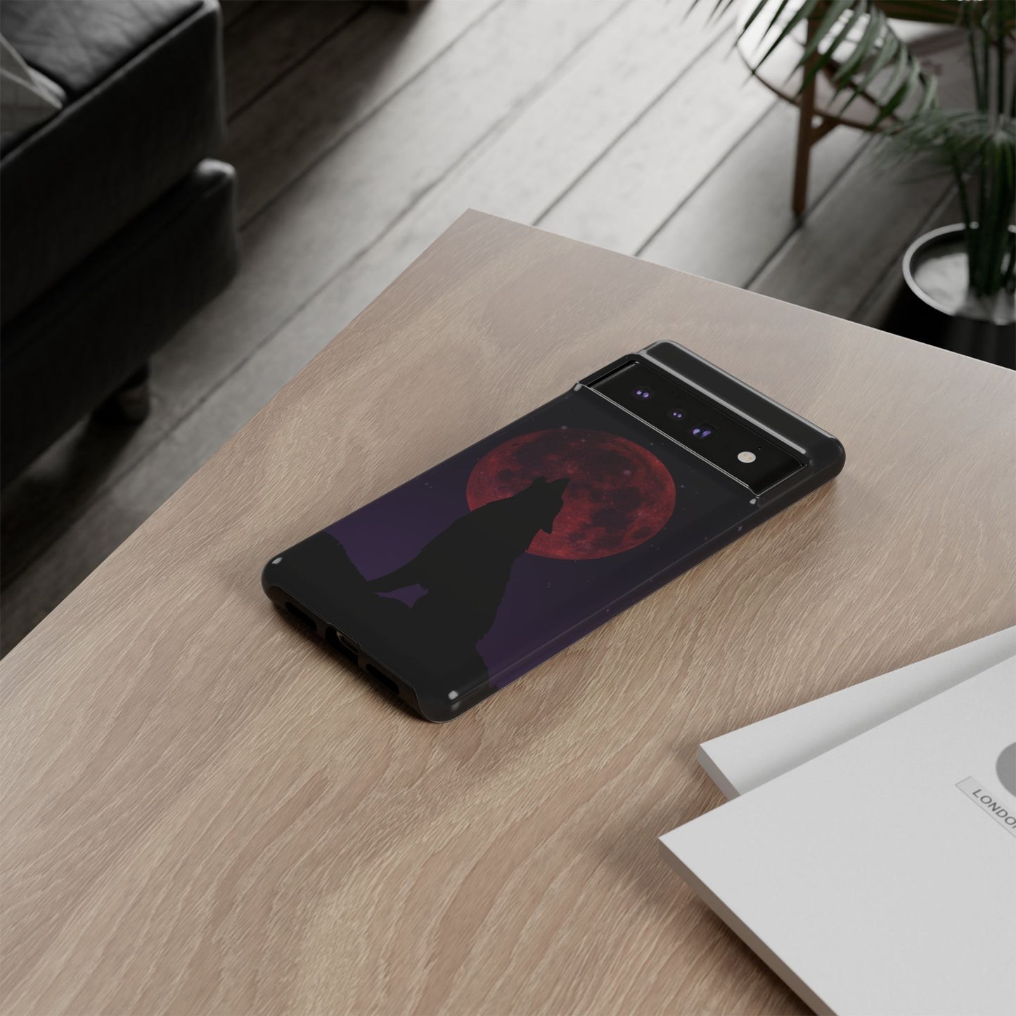 Wolf Howling at Blood Moon Phone Case - Tough & Stylish Protector