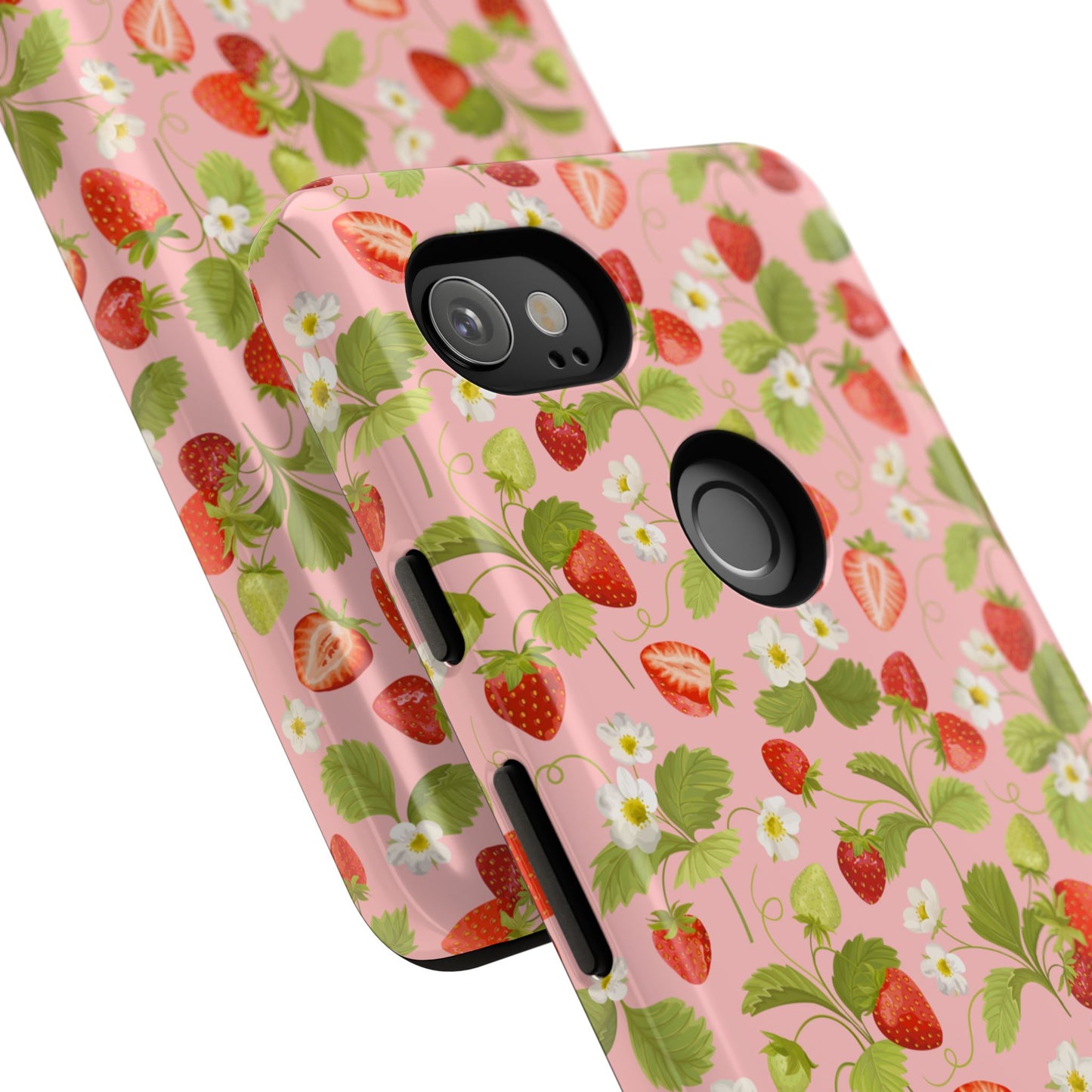 Strawberry Floral Tough Case - Cute Berry Pattern Phone Cover
