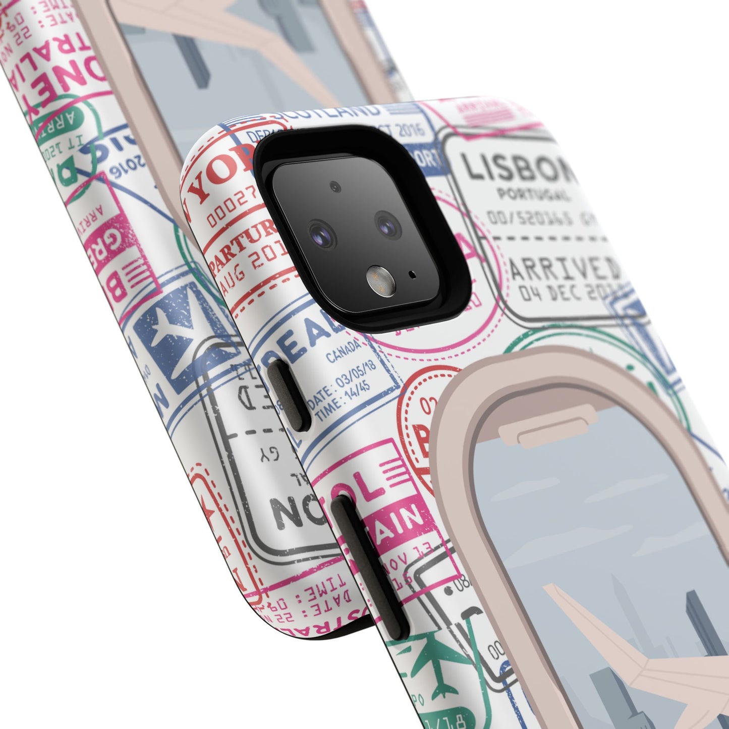 Travel-Themed Phone Case with Airplane Design