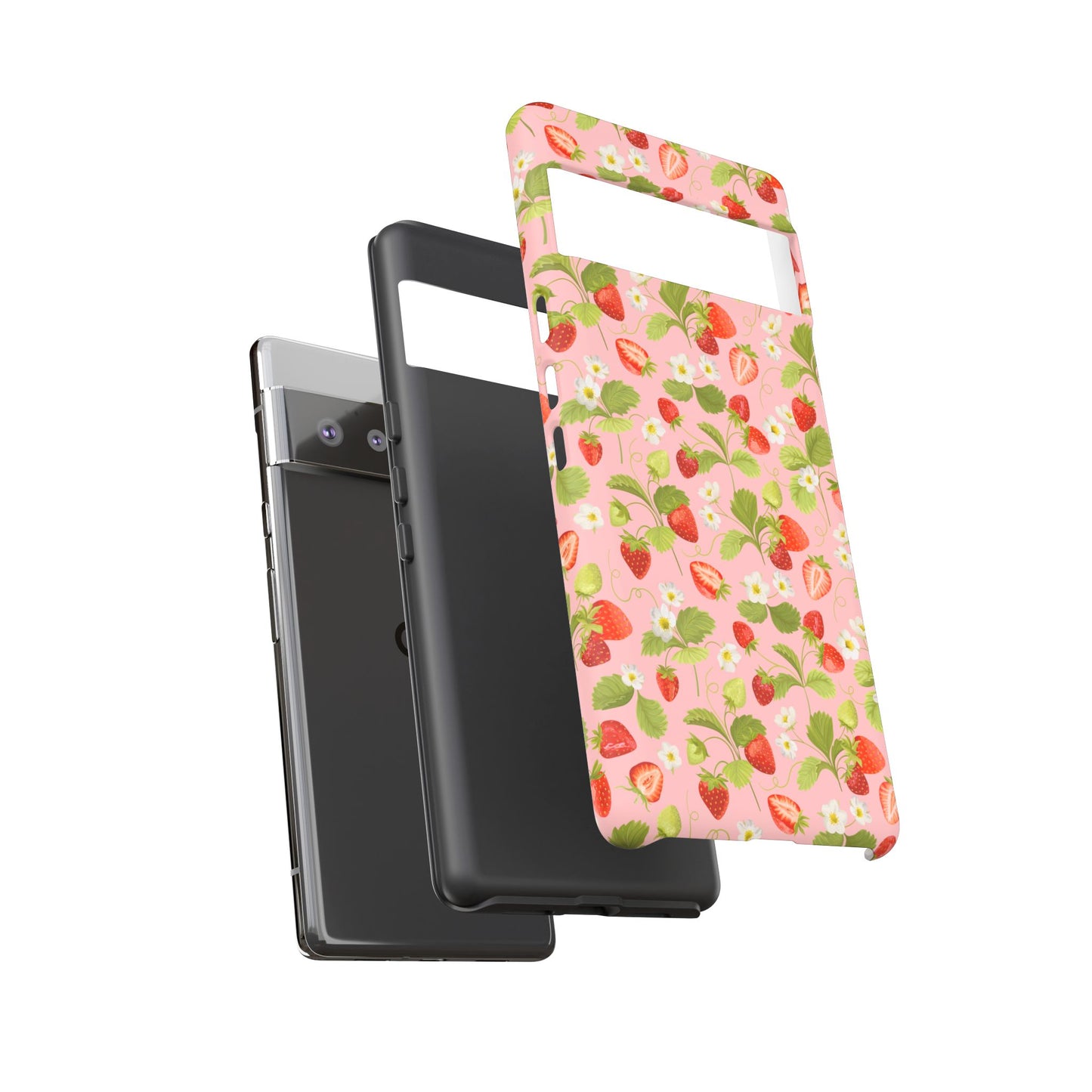 Strawberry Floral Tough Case - Cute Berry Pattern Phone Cover