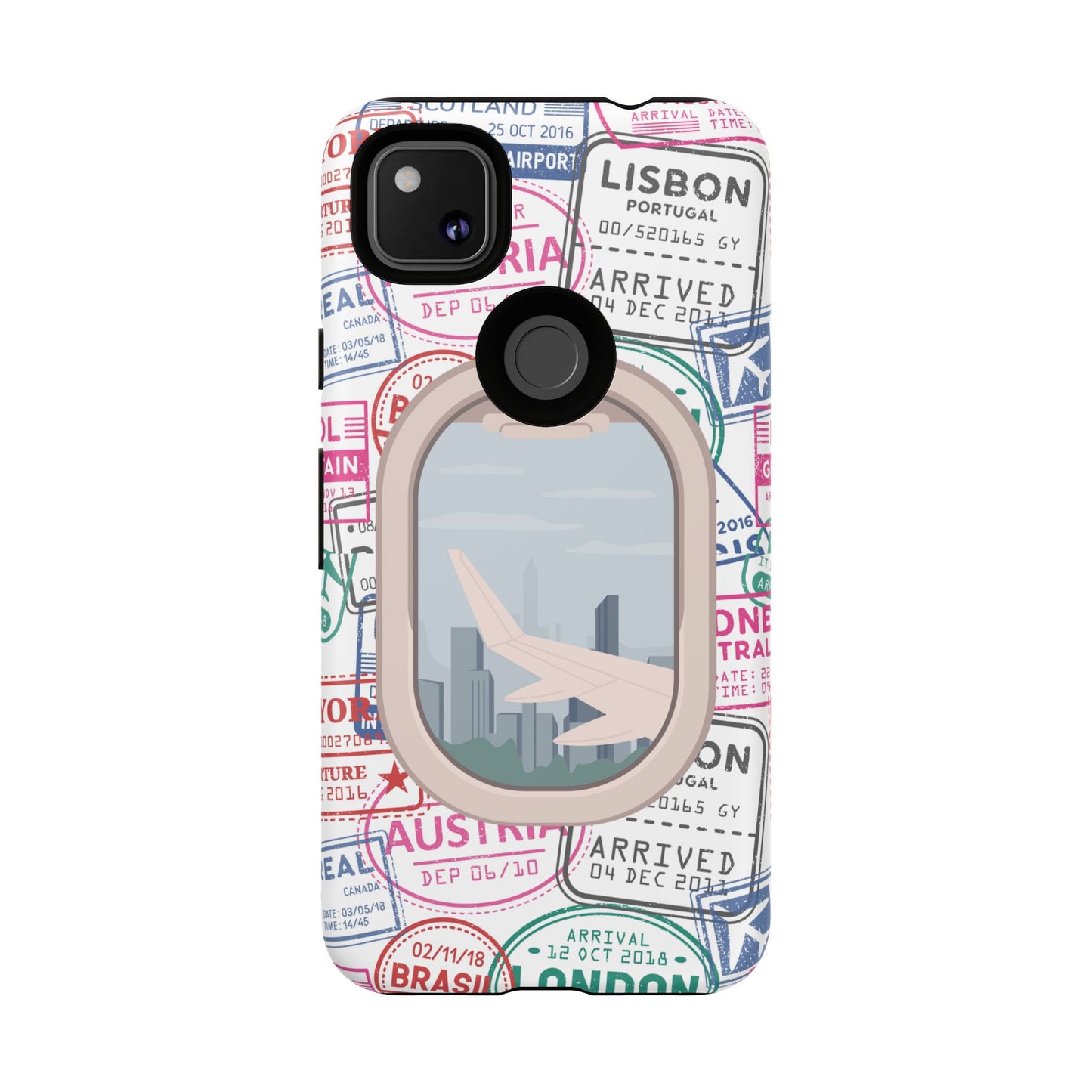 Travel-Themed Phone Case with Airplane Design