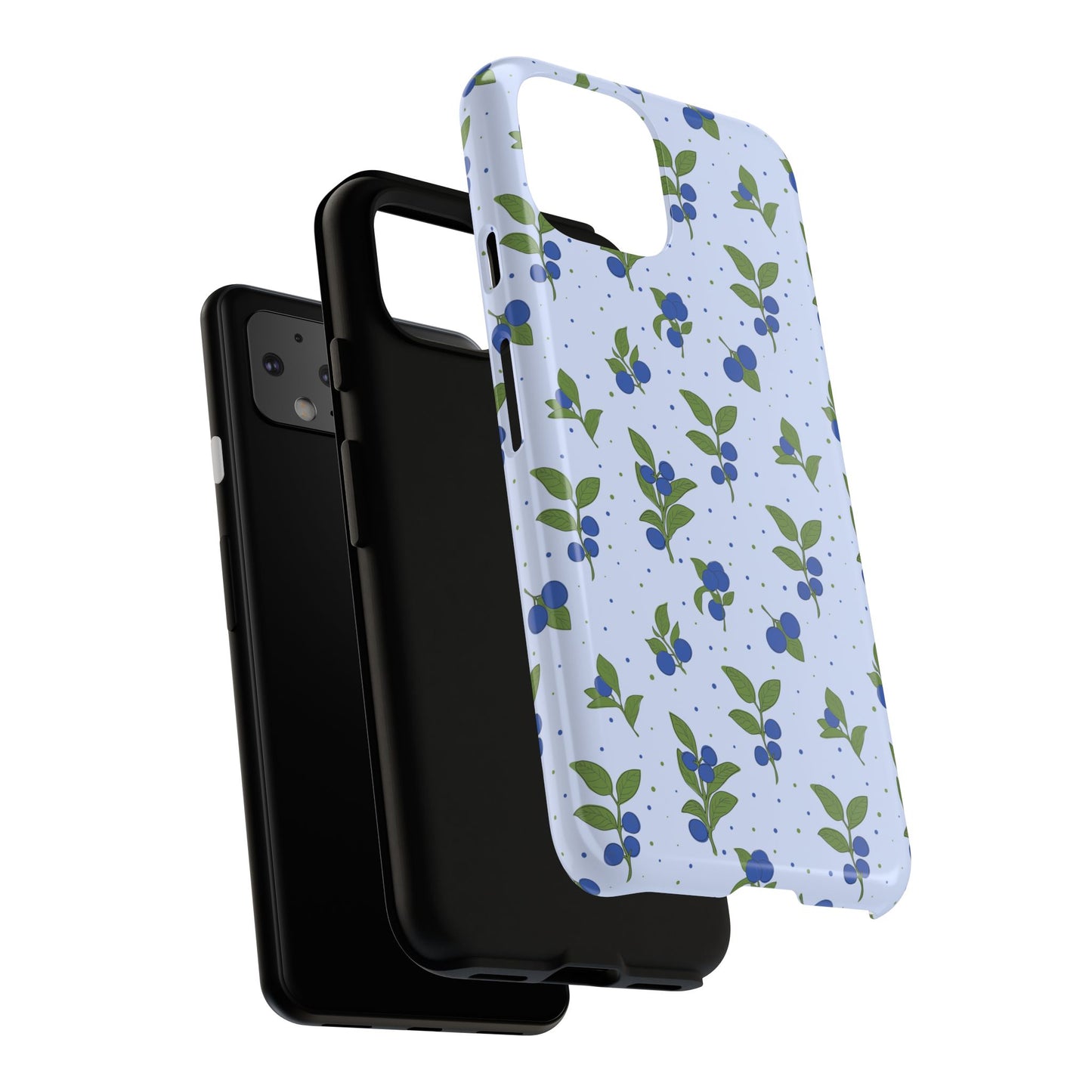 Floral Tough Phone Case - Blueberry Blossom Design