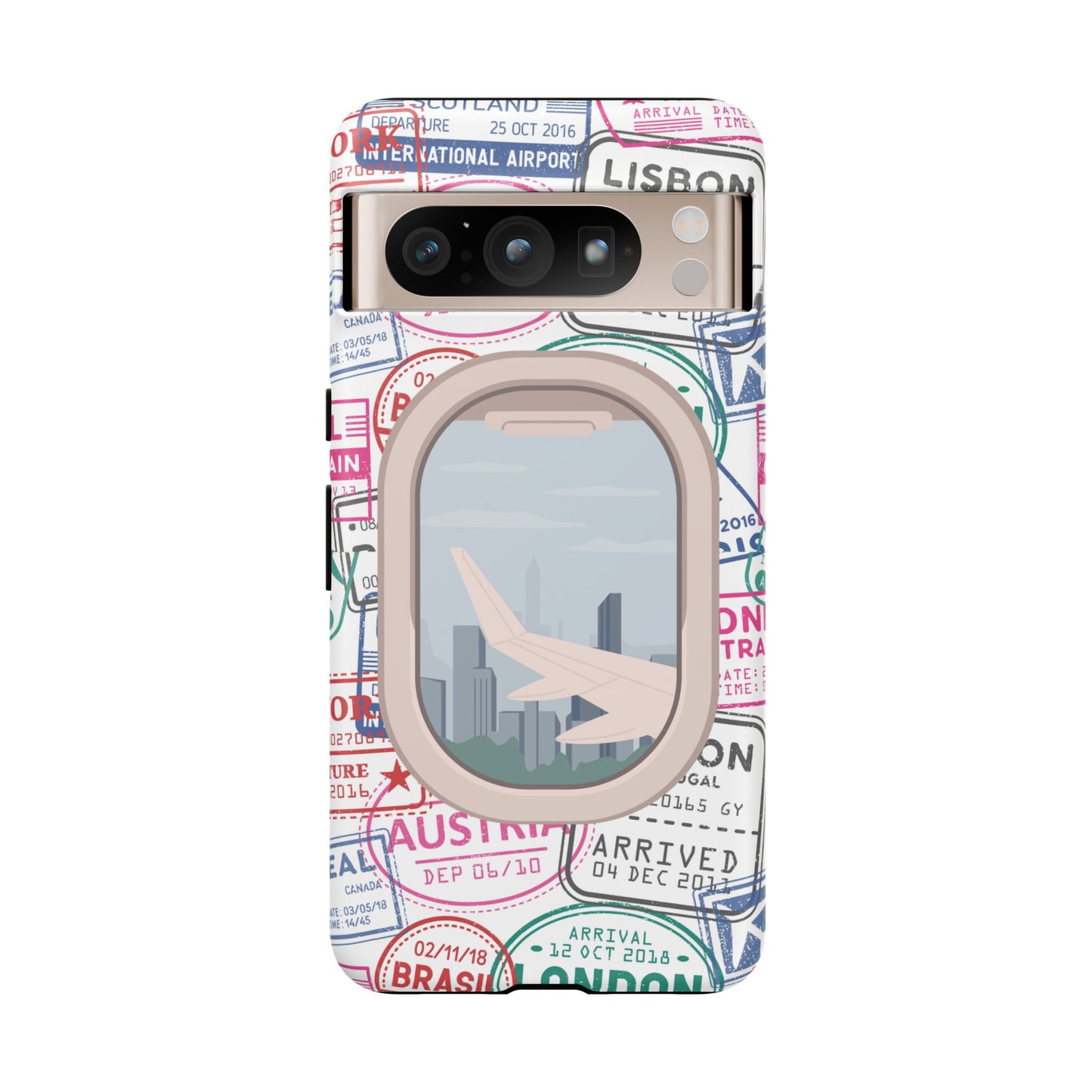 Travel-Themed Phone Case with Airplane Design