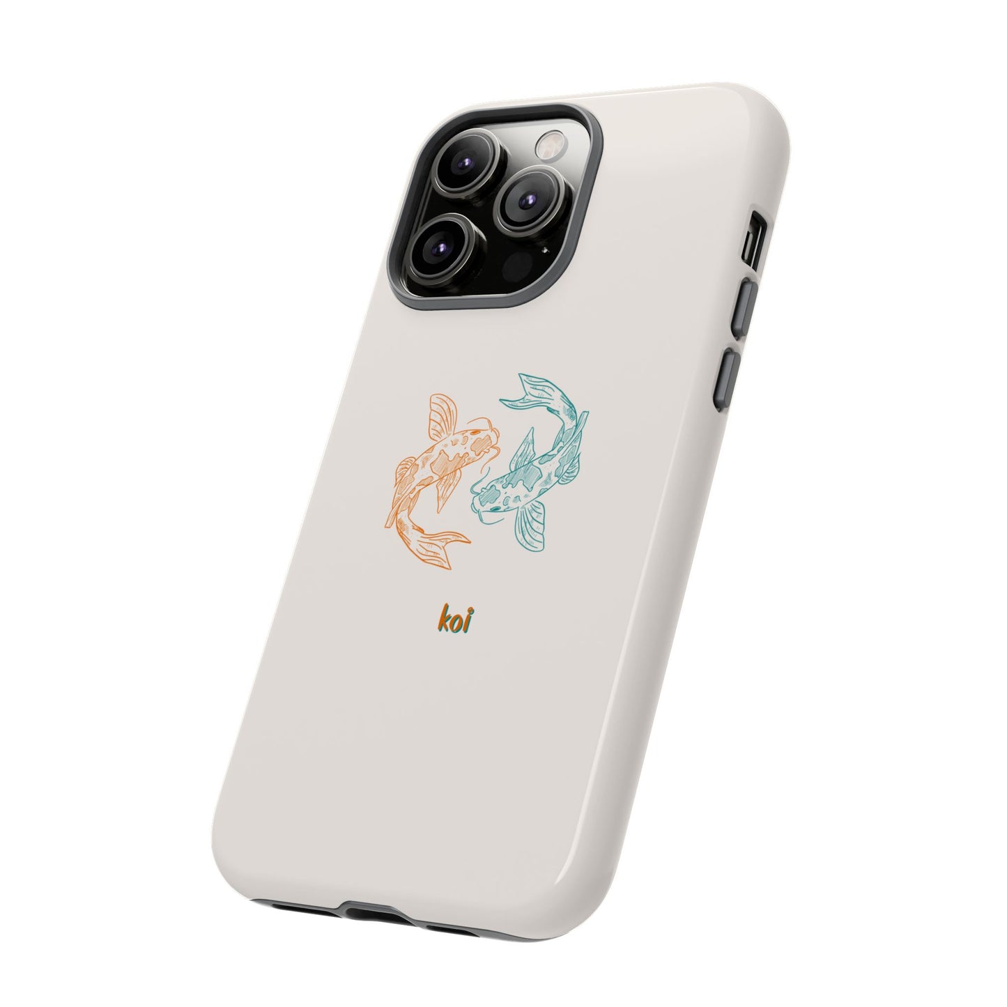 Koi Fish Tough Phone Case - Stylish & Durable Design for Aqua Lovers