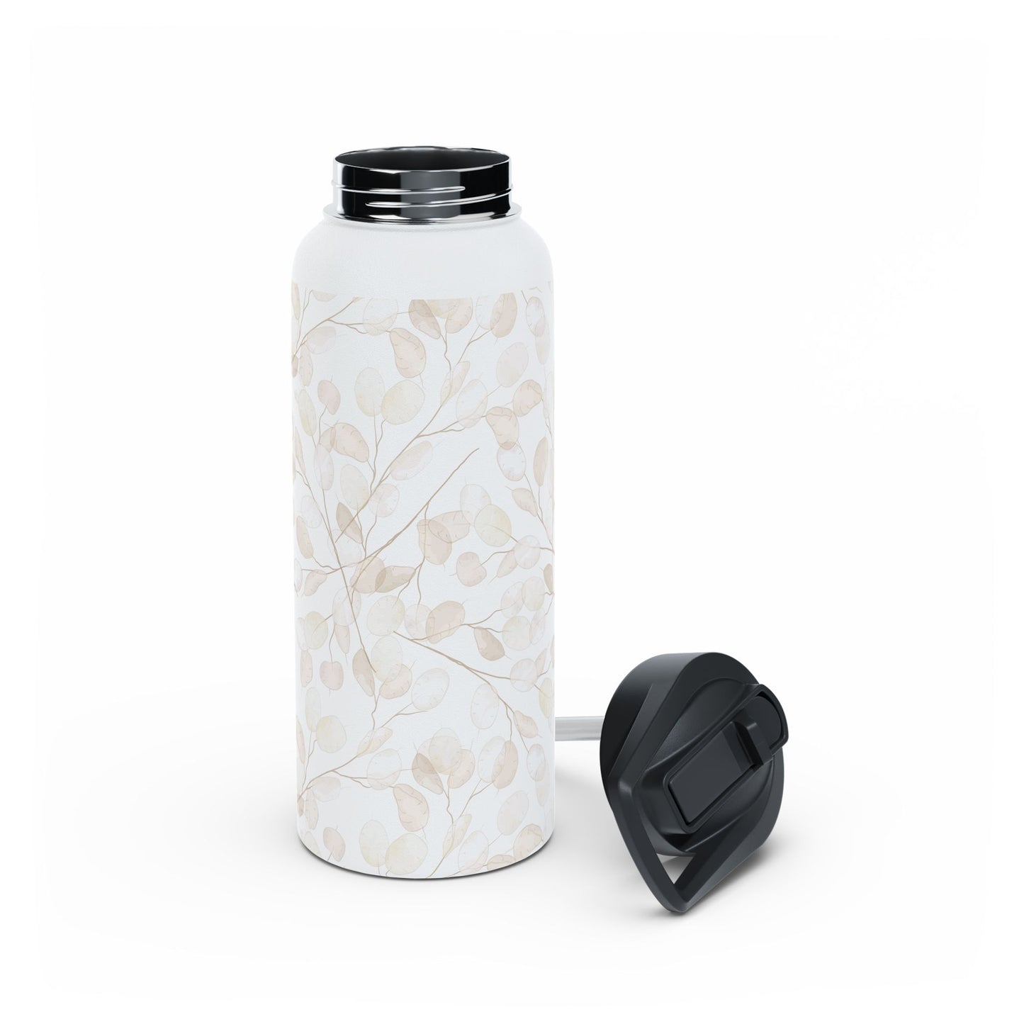 Elegant Floral Stainless Steel Water Bottle - Eco-Friendly Travel Flask