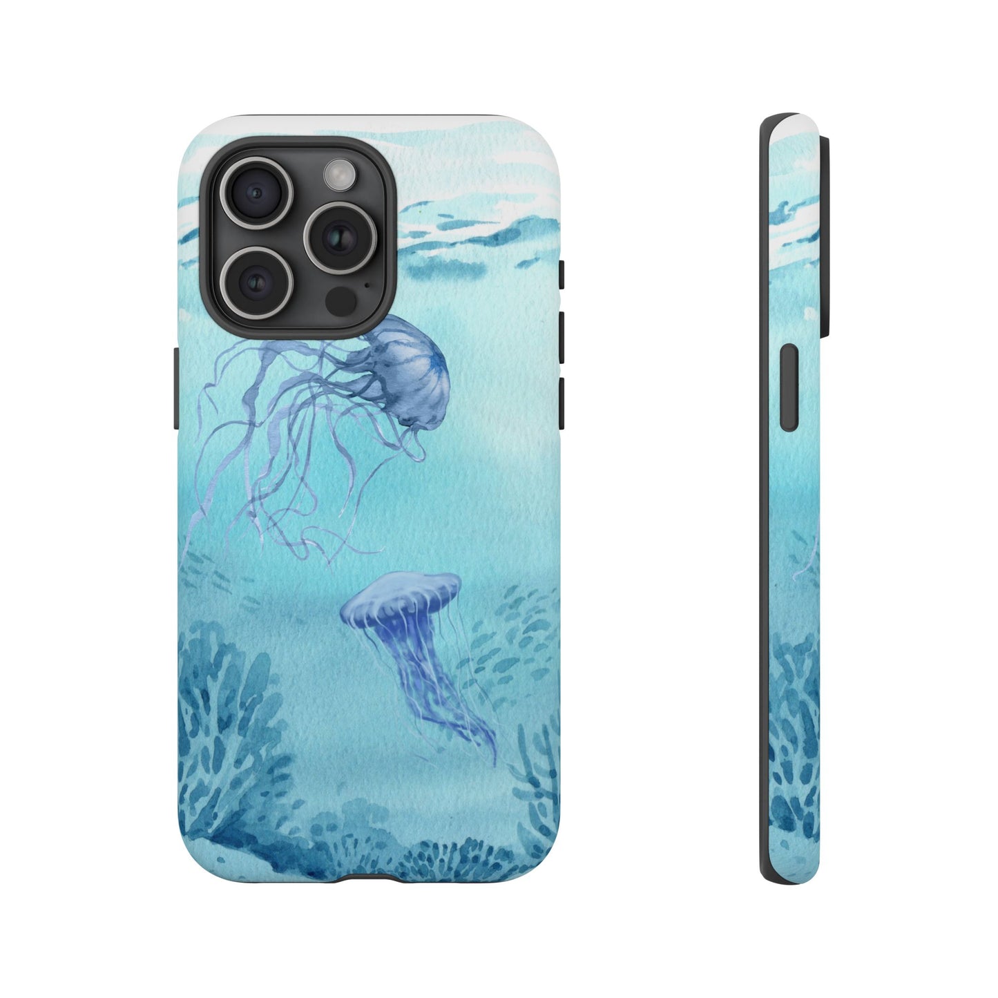 Ocean-Inspired Tough Phone Case with Jellyfish Design