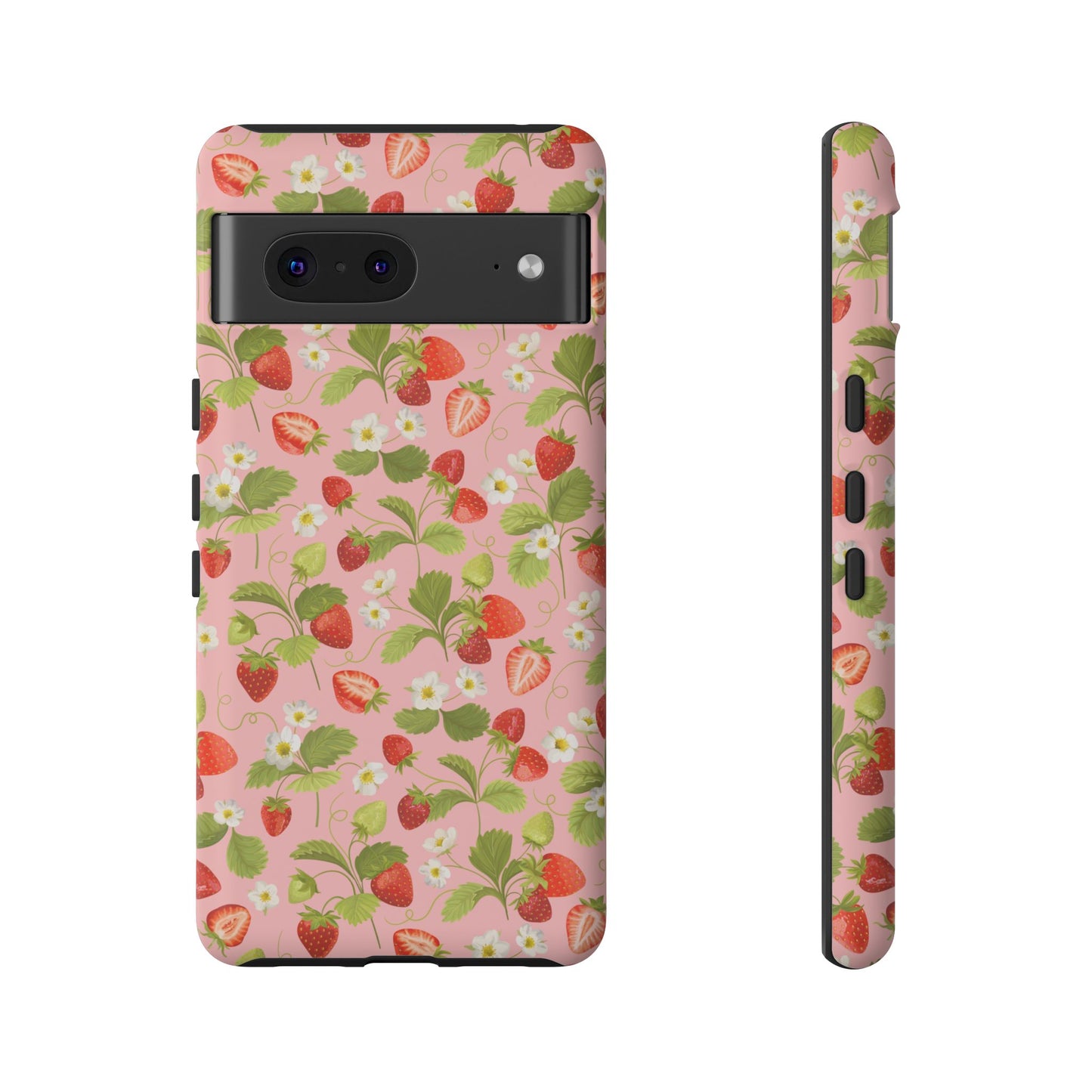 Strawberry Floral Tough Case - Cute Berry Pattern Phone Cover