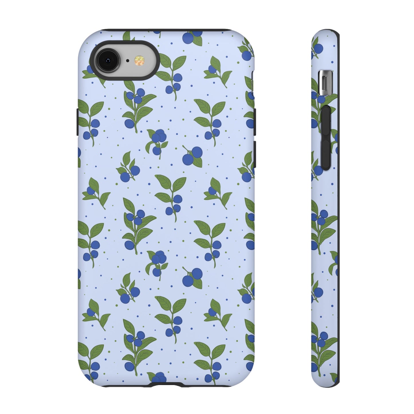 Floral Tough Phone Case - Blueberry Blossom Design