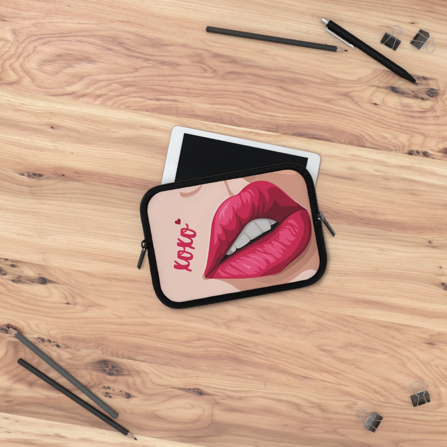 XOXO Lip Print Laptop Sleeve | Stylish & Protective Case for Tech Lovers