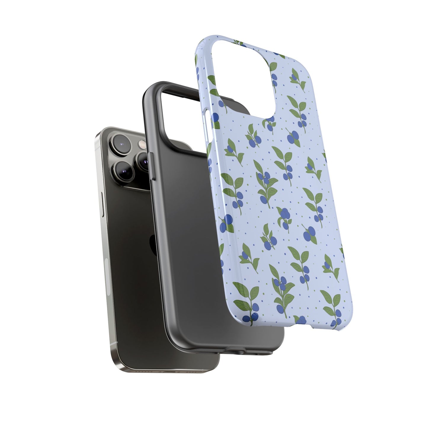 Floral Tough Phone Case - Blueberry Blossom Design