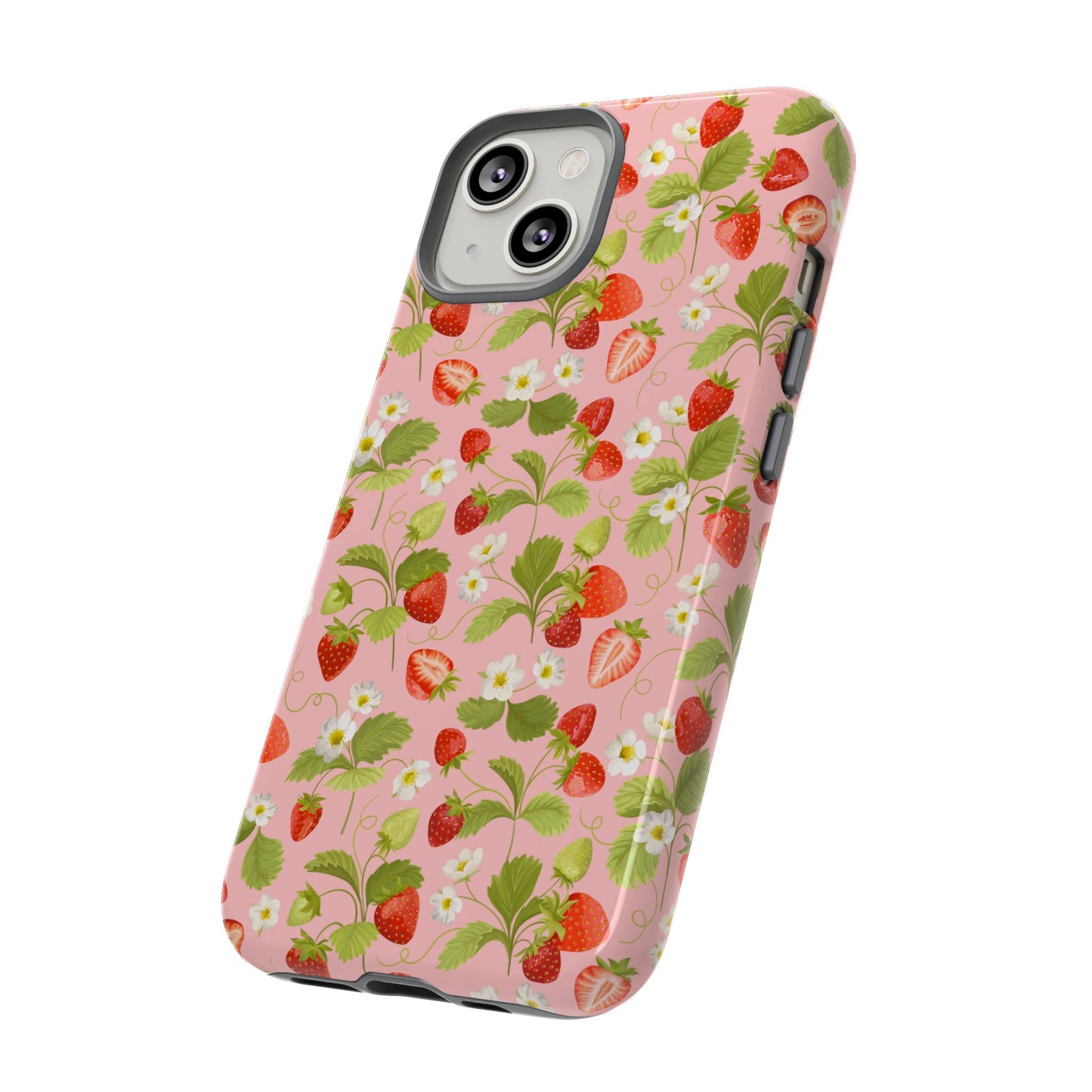 Strawberry Floral Tough Case - Cute Berry Pattern Phone Cover
