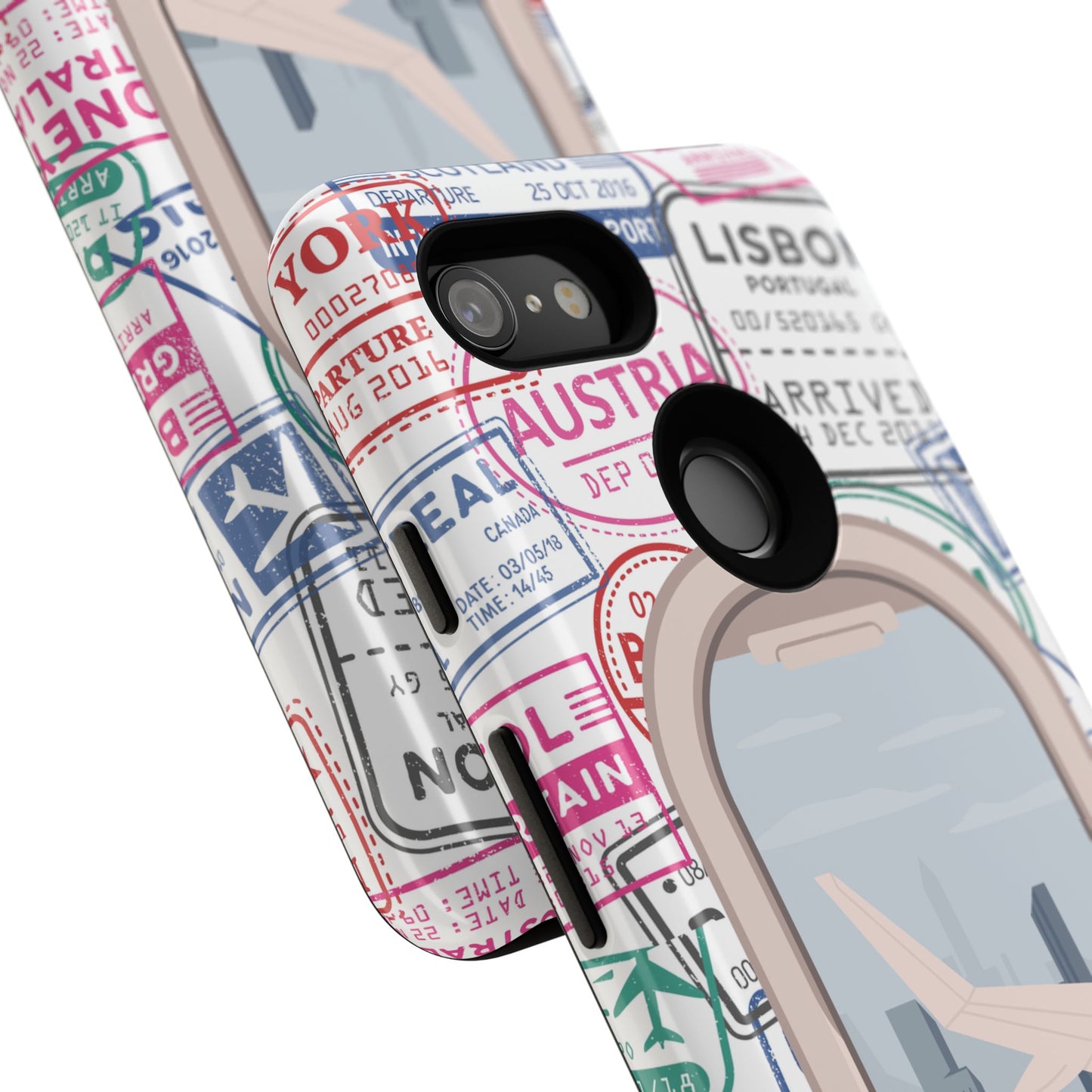 Travel-Themed Phone Case with Airplane Design