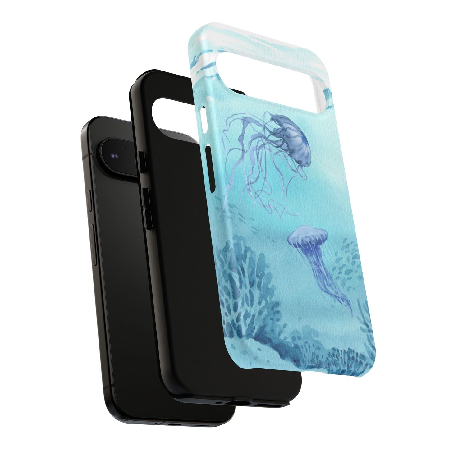 Ocean-Inspired Tough Phone Case with Jellyfish Design