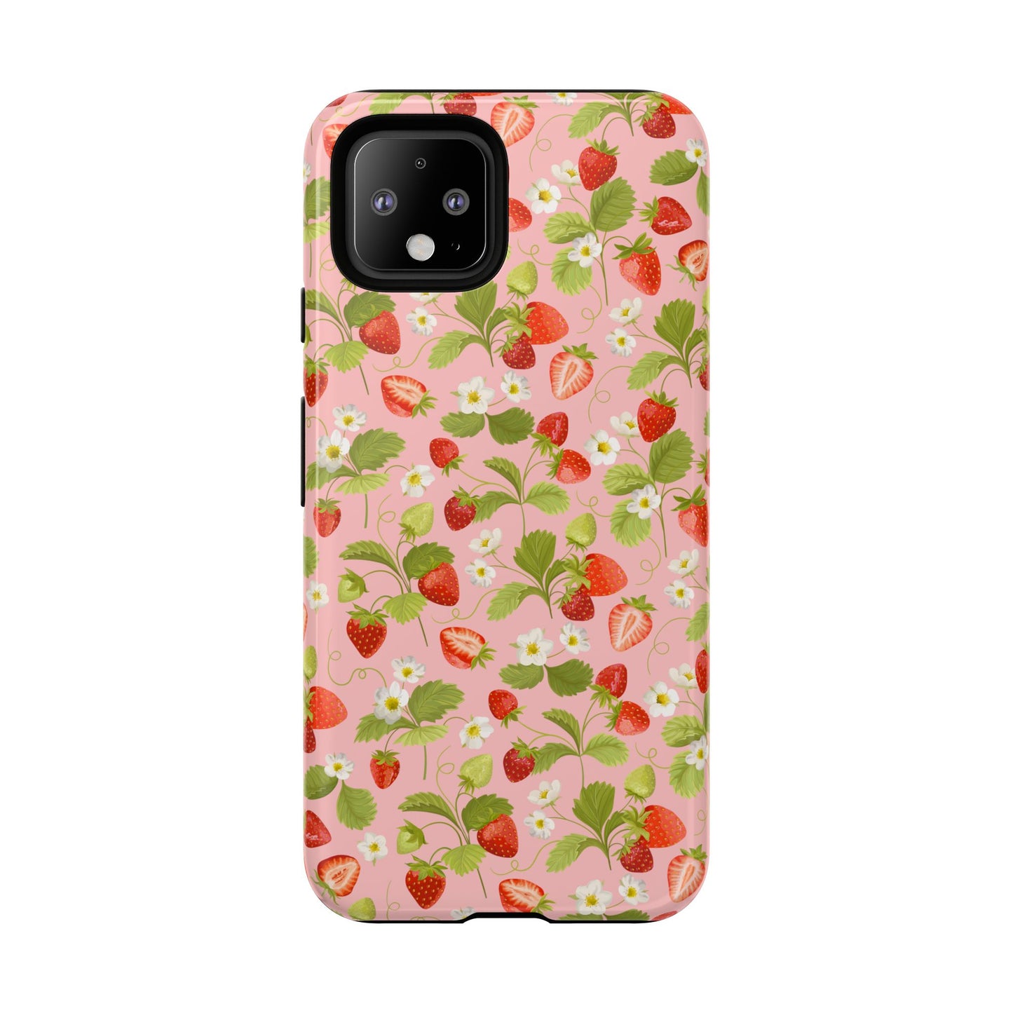 Strawberry Floral Tough Case - Cute Berry Pattern Phone Cover