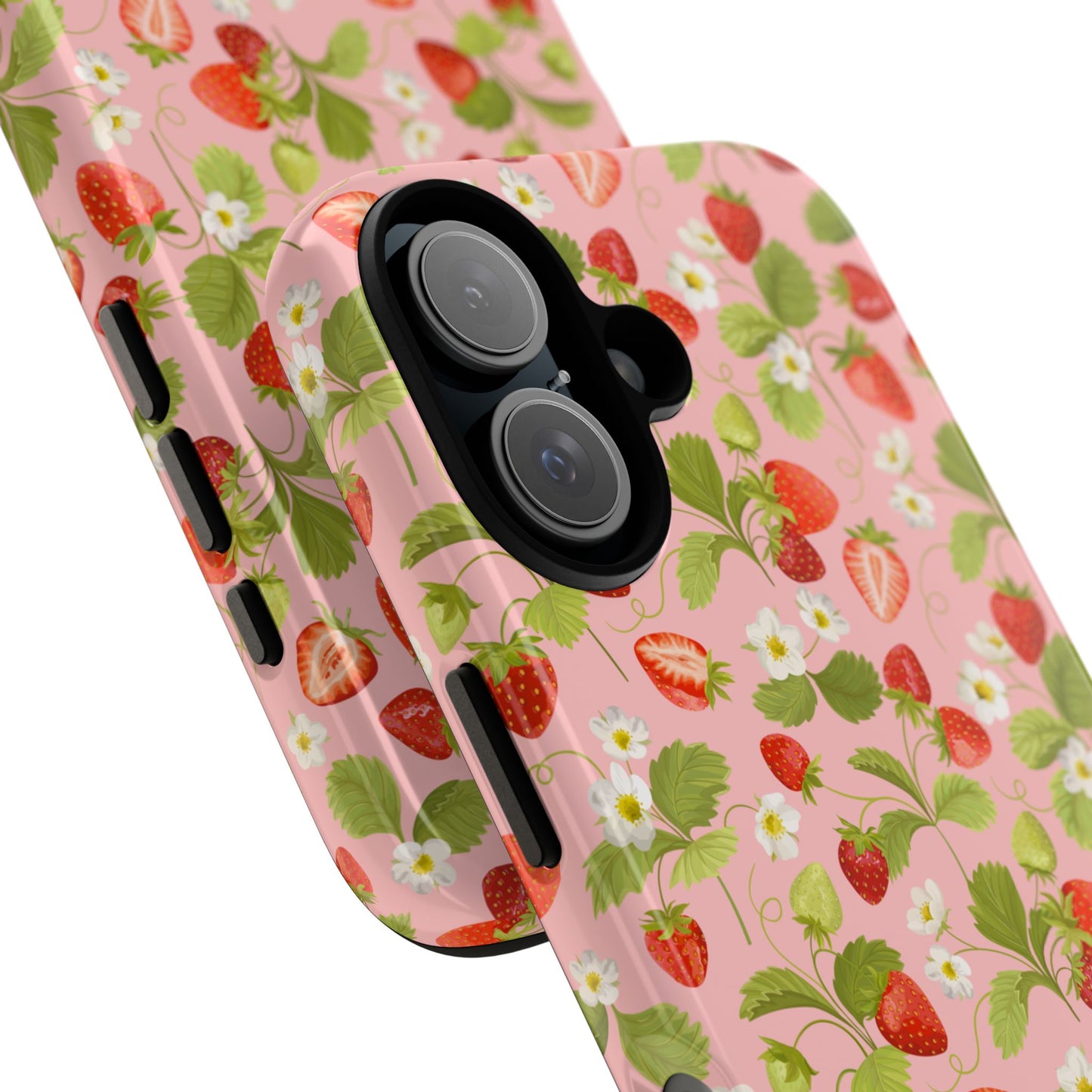 Strawberry Floral Tough Case - Cute Berry Pattern Phone Cover