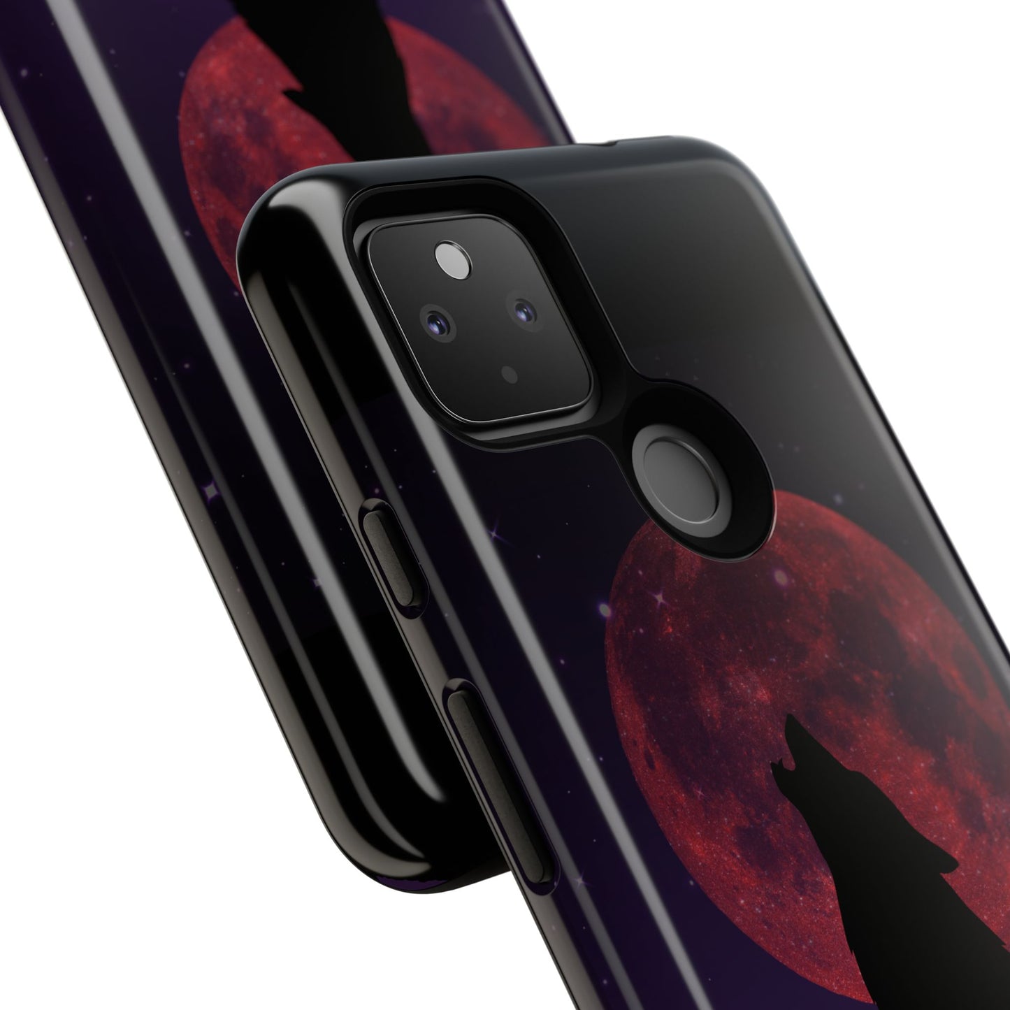 Wolf Howling at Blood Moon Phone Case - Tough & Stylish Protector