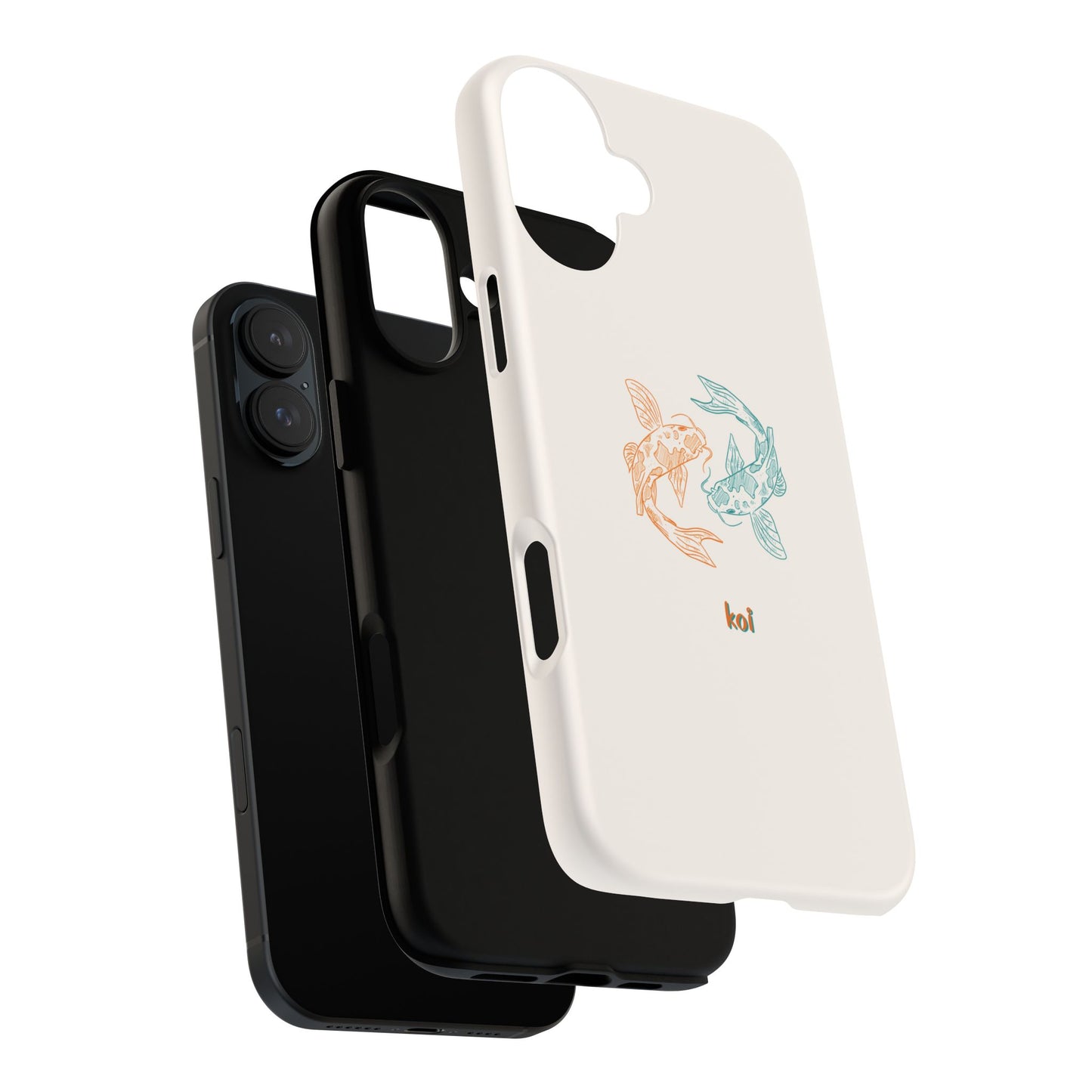 Koi Fish Tough Phone Case - Stylish & Durable Design for Aqua Lovers