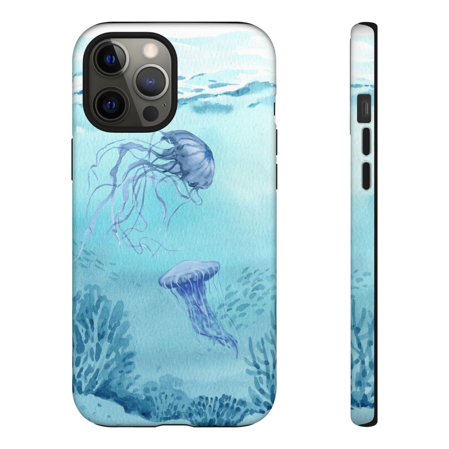 Ocean-Inspired Tough Phone Case with Jellyfish Design