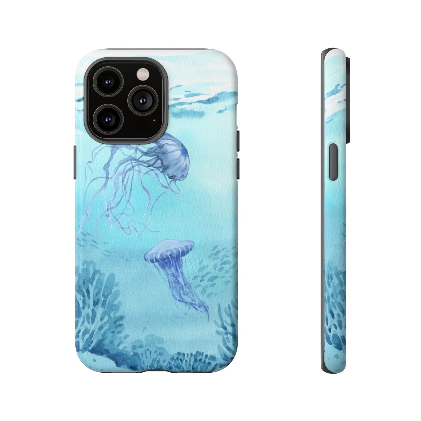 Ocean-Inspired Tough Phone Case with Jellyfish Design