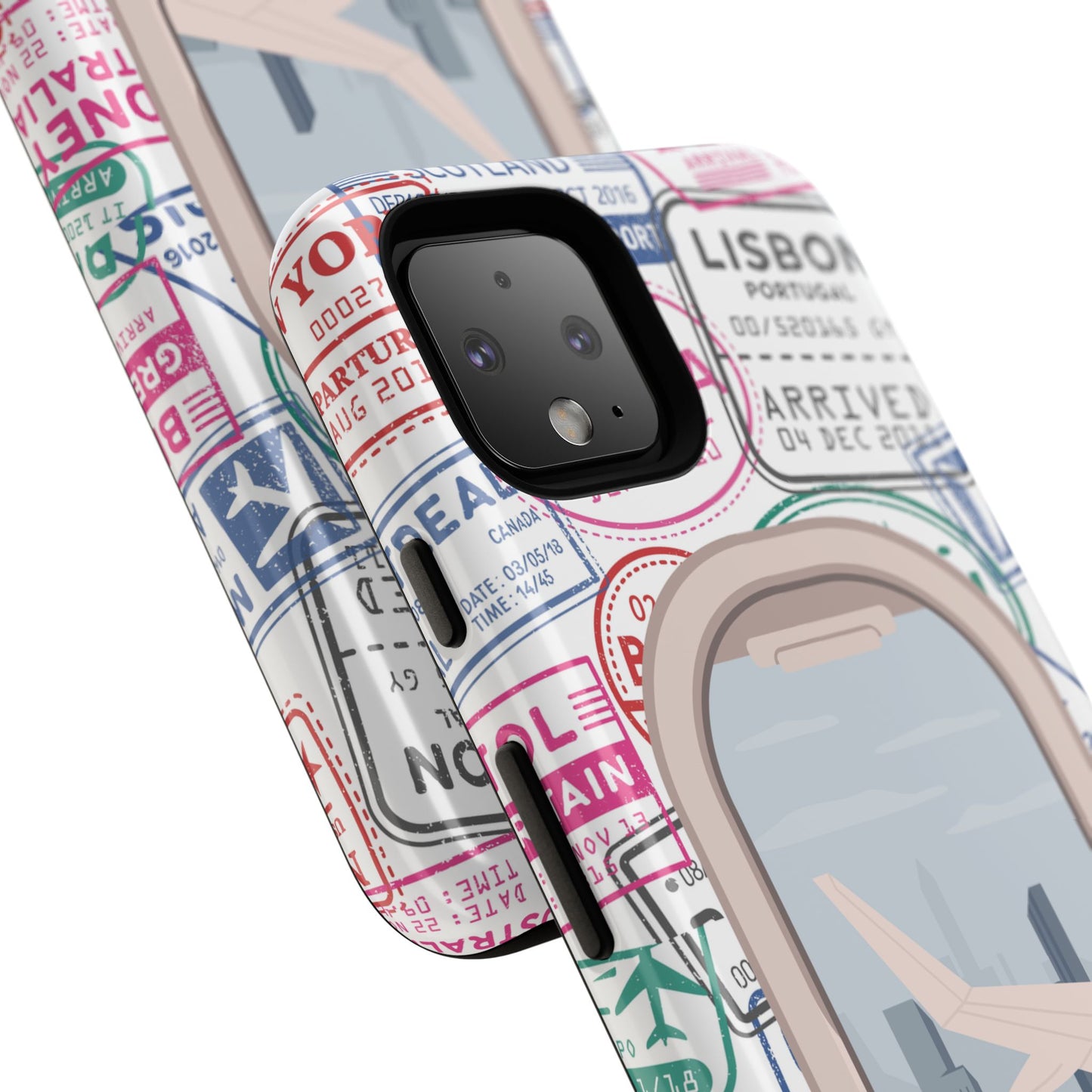 Travel-Themed Phone Case with Airplane Design