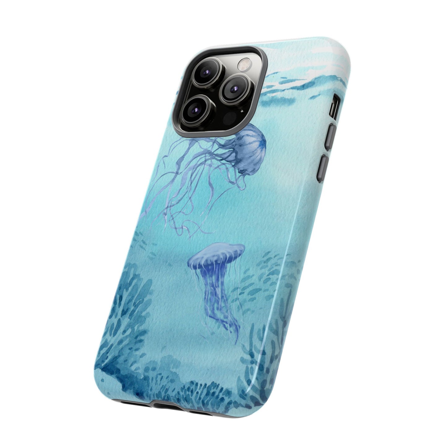Ocean-Inspired Tough Phone Case with Jellyfish Design