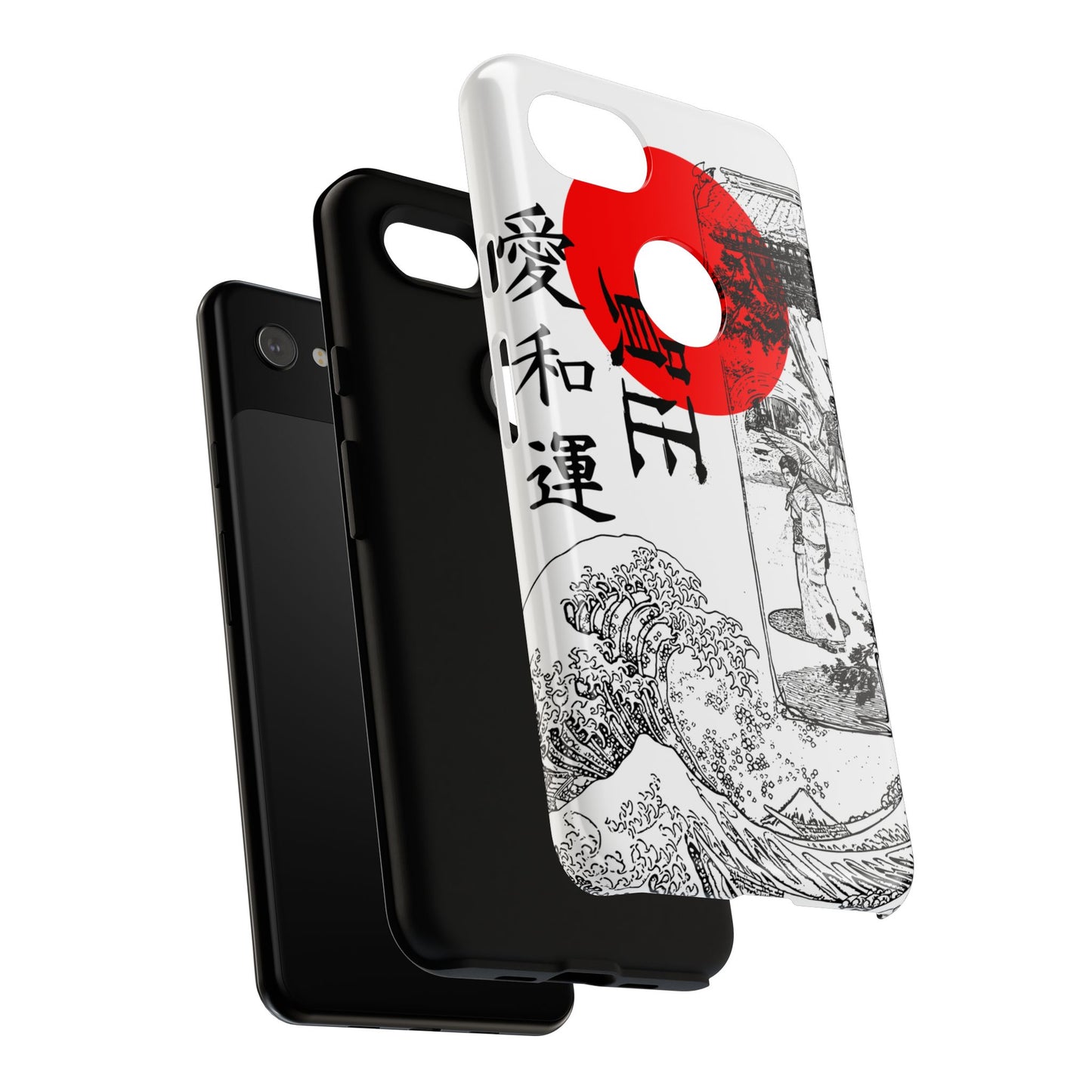Japanese Zen Art Phone Case - Tough Cases with Wave Design