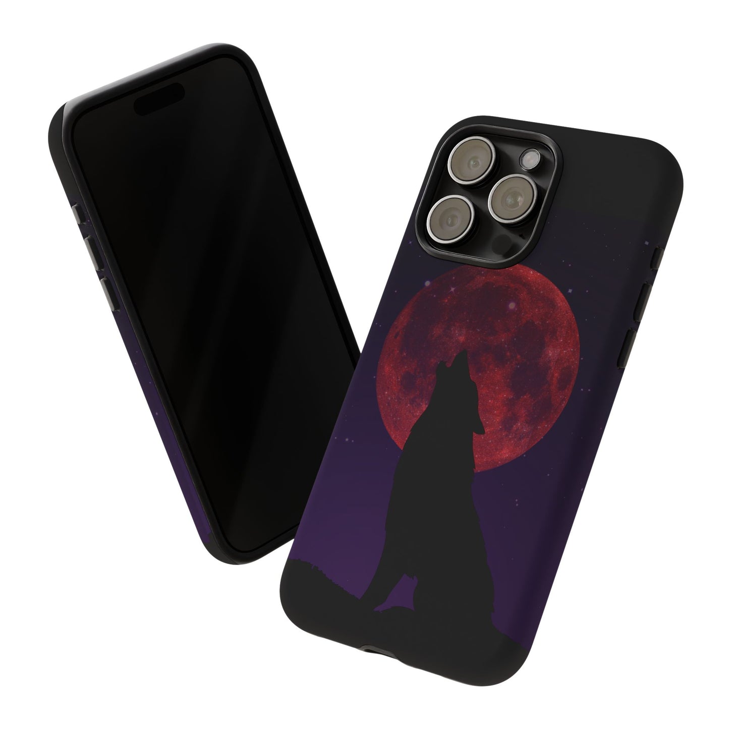 Wolf Howling at Blood Moon Phone Case - Tough & Stylish Protector