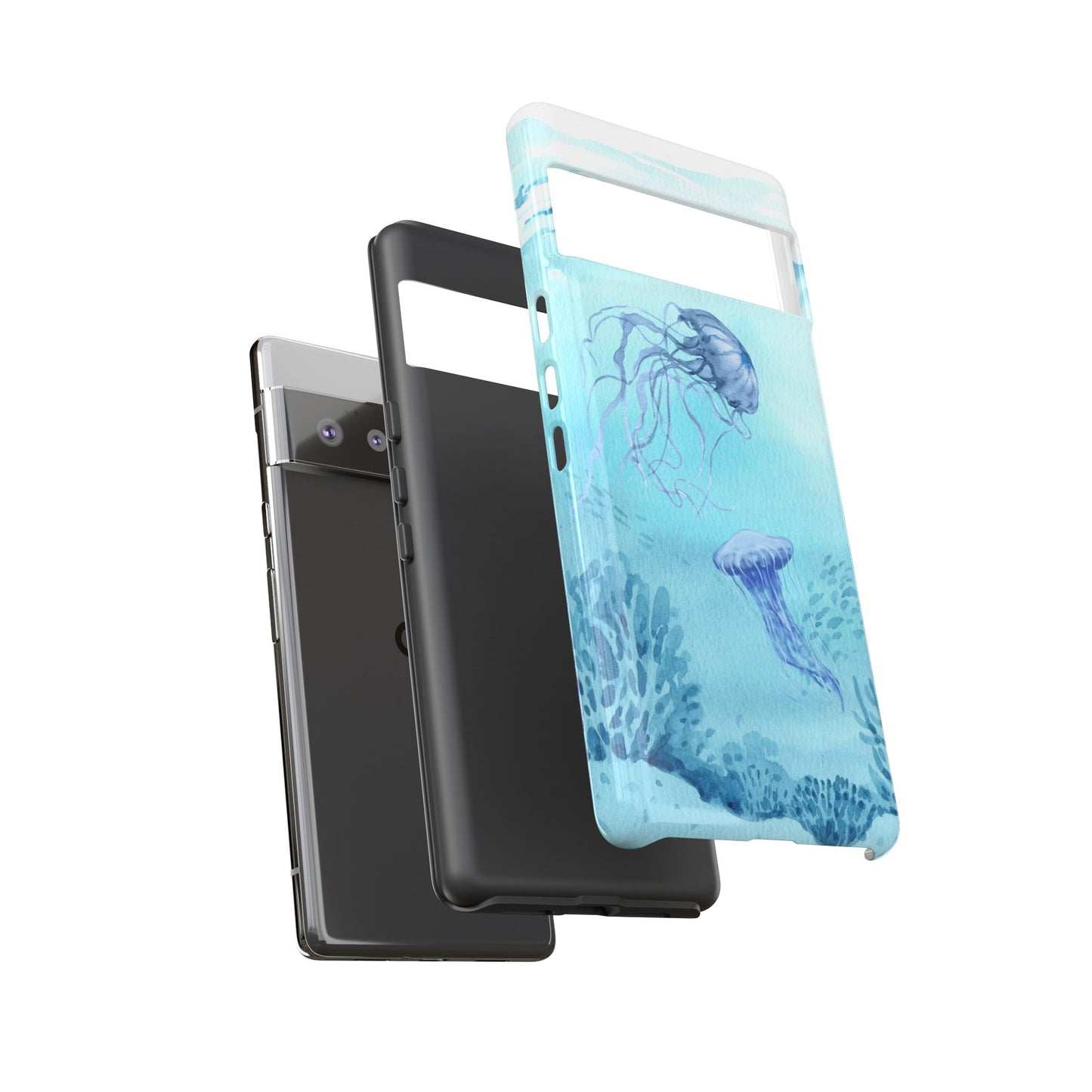 Ocean-Inspired Tough Phone Case with Jellyfish Design