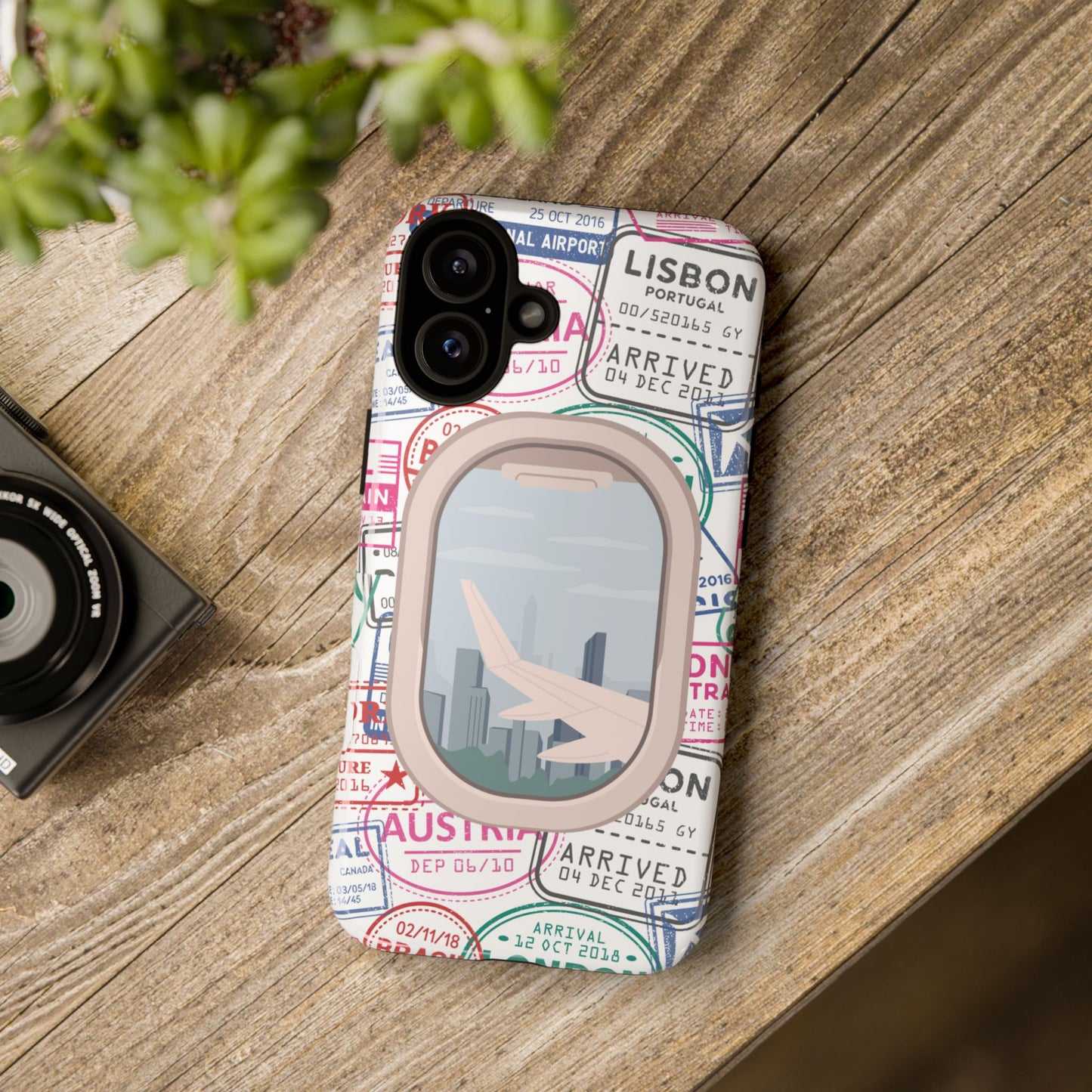 Travel-Themed Phone Case with Airplane Design