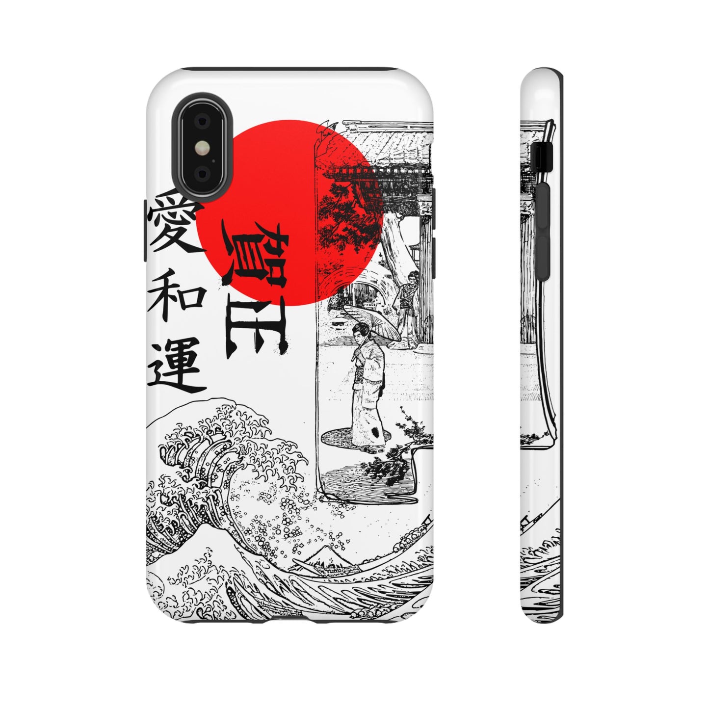 Japanese Zen Art Phone Case - Tough Cases with Wave Design