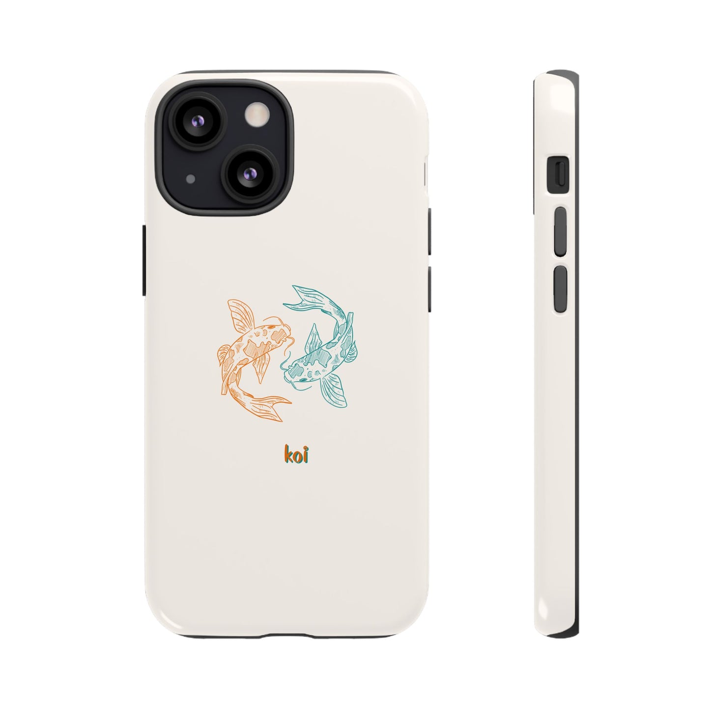 Koi Fish Tough Phone Case - Stylish & Durable Design for Aqua Lovers