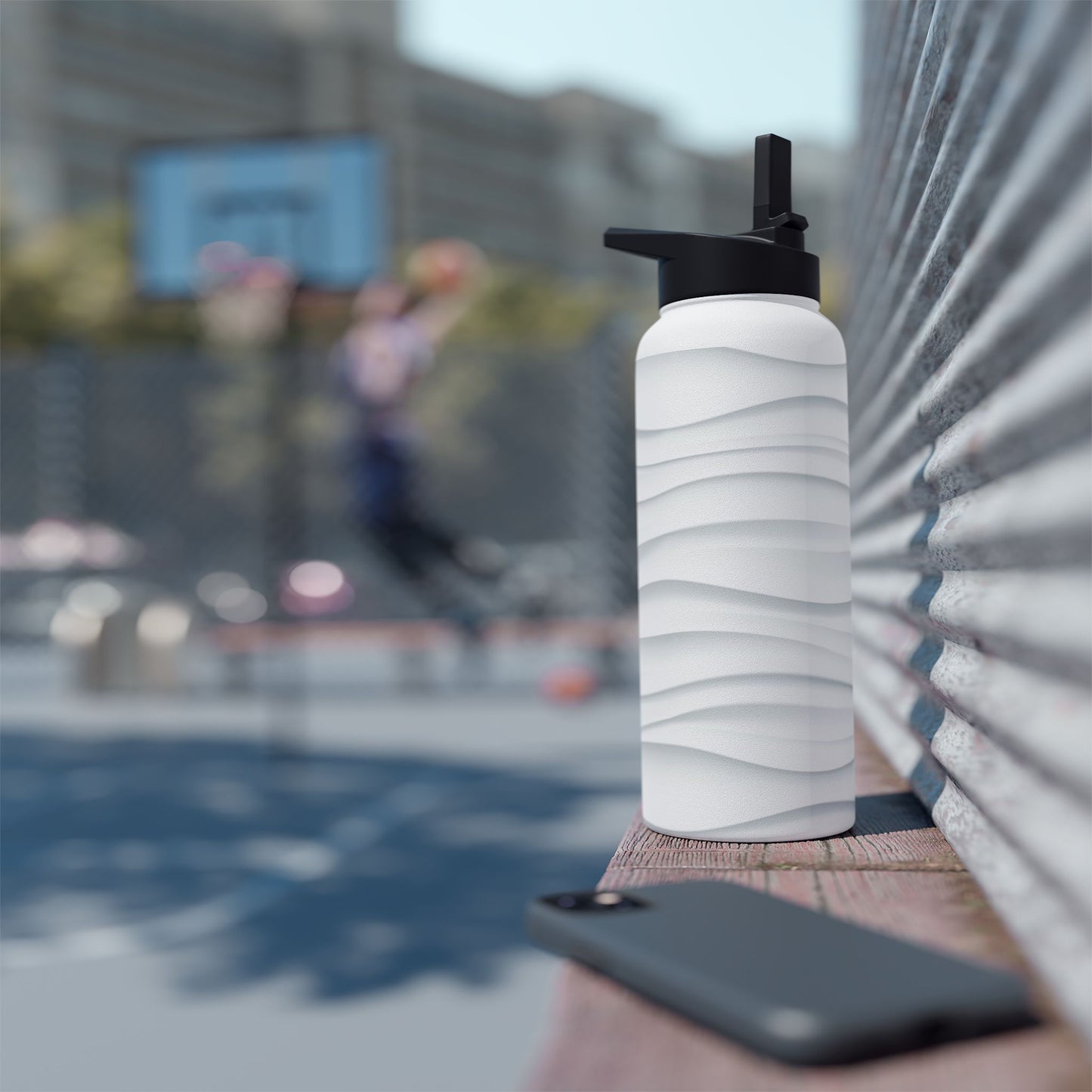 Stylish Stainless Steel Water Bottle - Wave Design