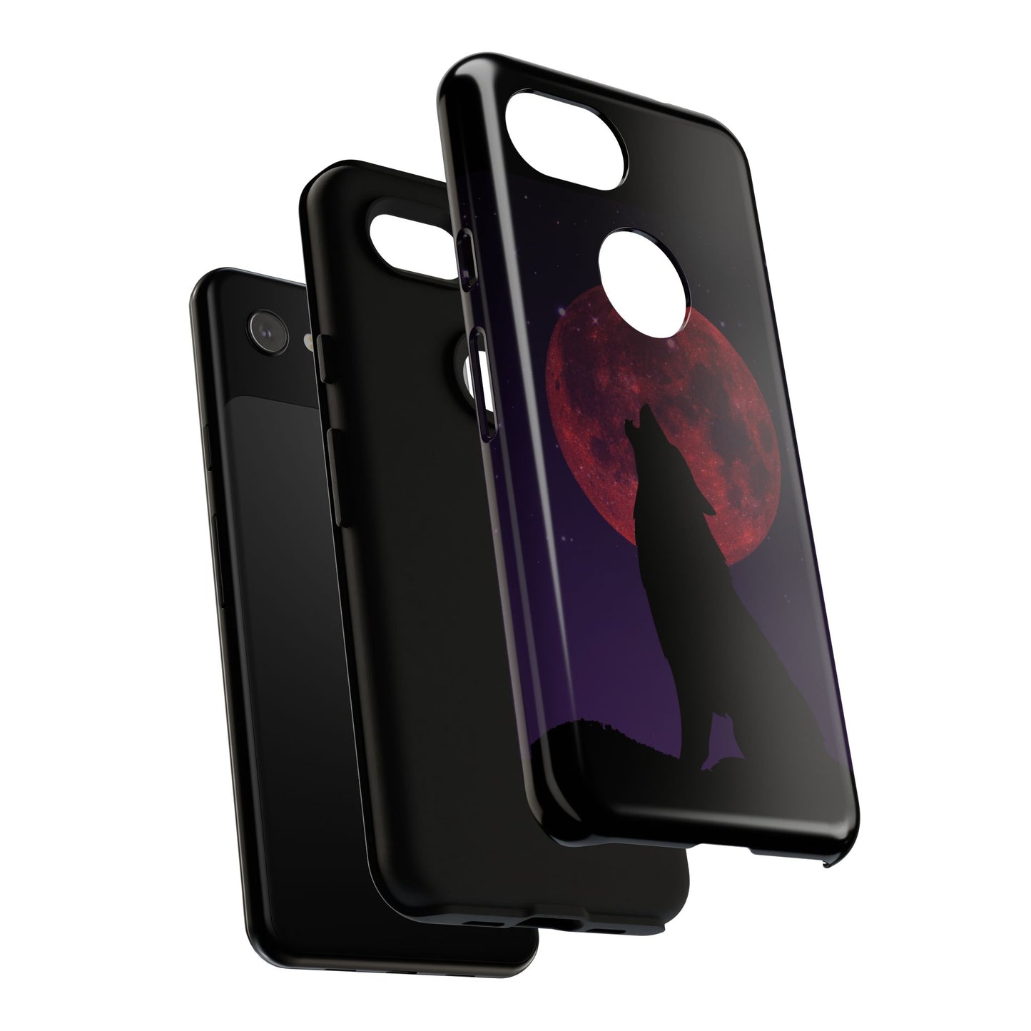Wolf Howling at Blood Moon Phone Case - Tough & Stylish Protector