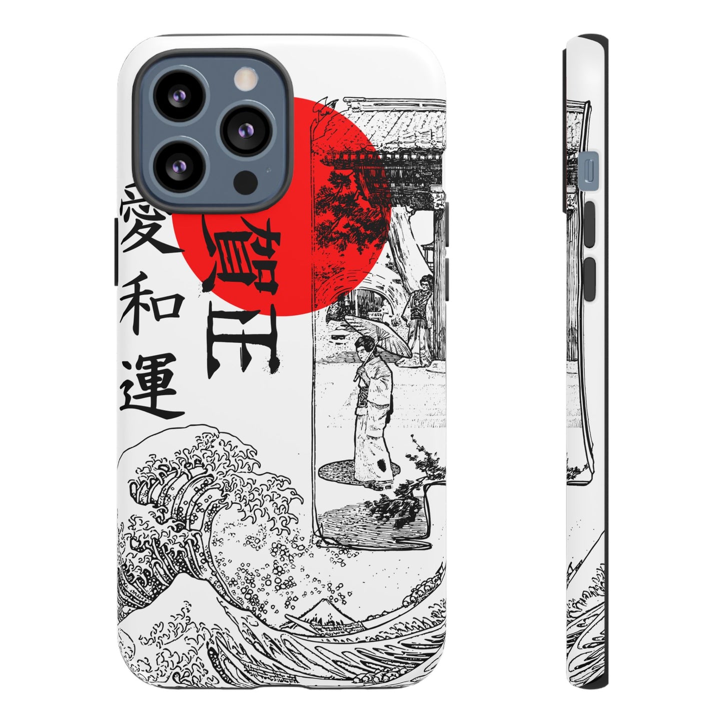 Japanese Zen Art Phone Case - Tough Cases with Wave Design