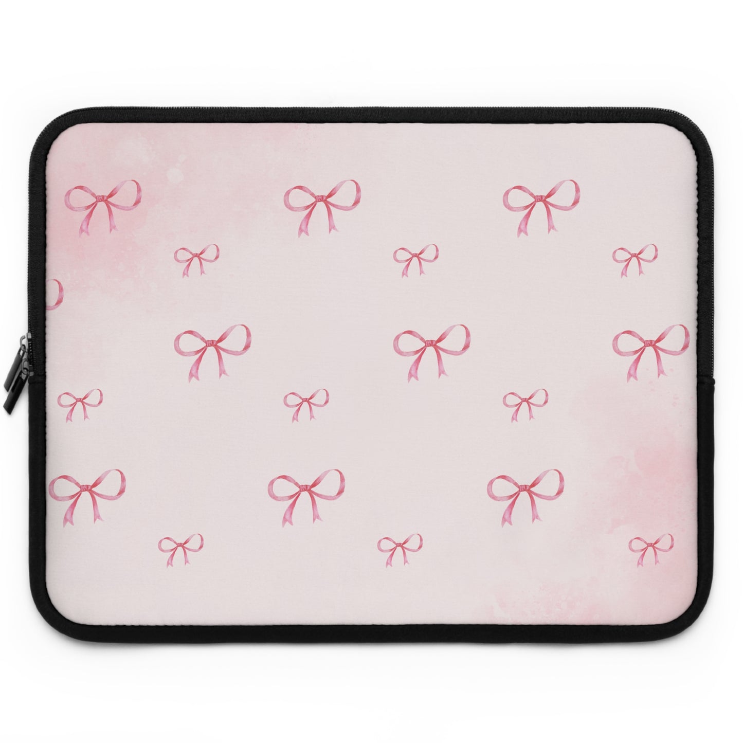 Chic Pink Bow Laptop Sleeve - Stylish Protection for Your Device