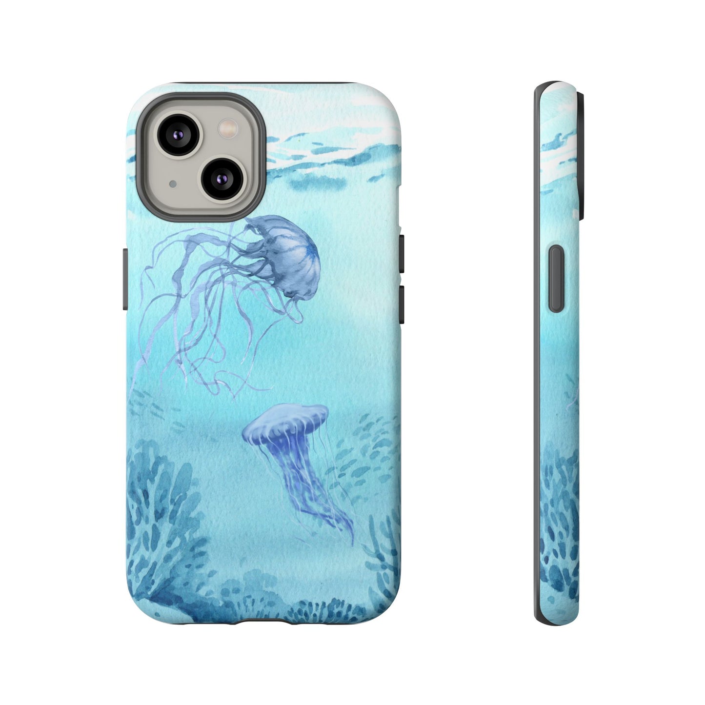 Ocean-Inspired Tough Phone Case with Jellyfish Design