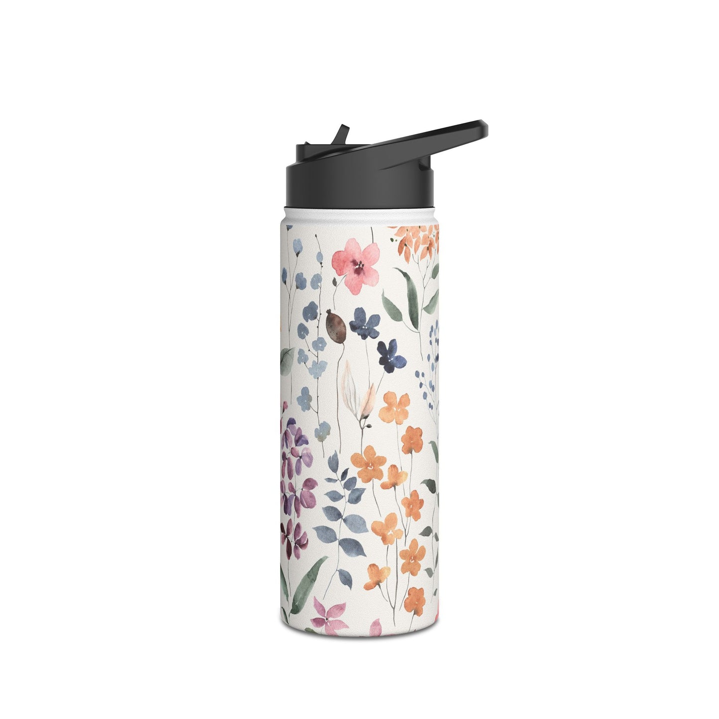 Floral Stainless Steel Water Bottle, Eco-Friendly Travel Mug, Reusable Drink Container, Gift for Nature Lovers, Summer Hydration