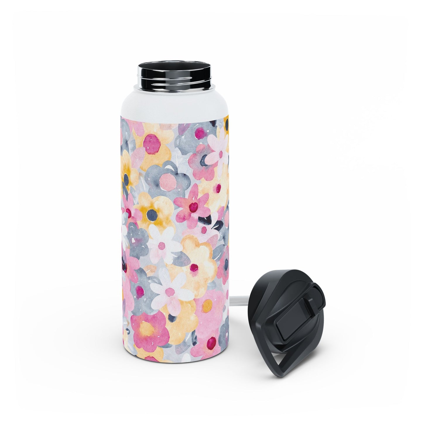 Floral Stainless Steel Water Bottle - Reusable Beverage Container for Eco-Friendly Hydration