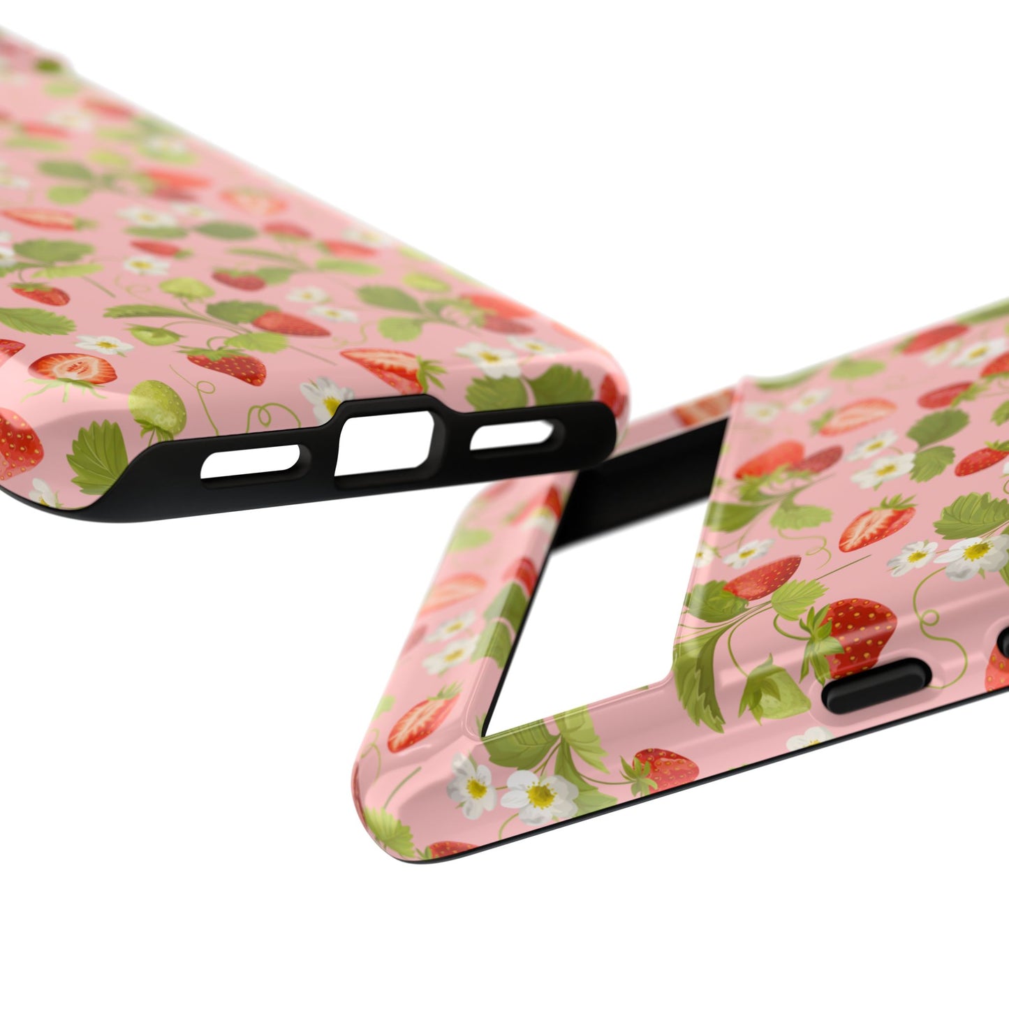 Strawberry Floral Tough Case - Cute Berry Pattern Phone Cover