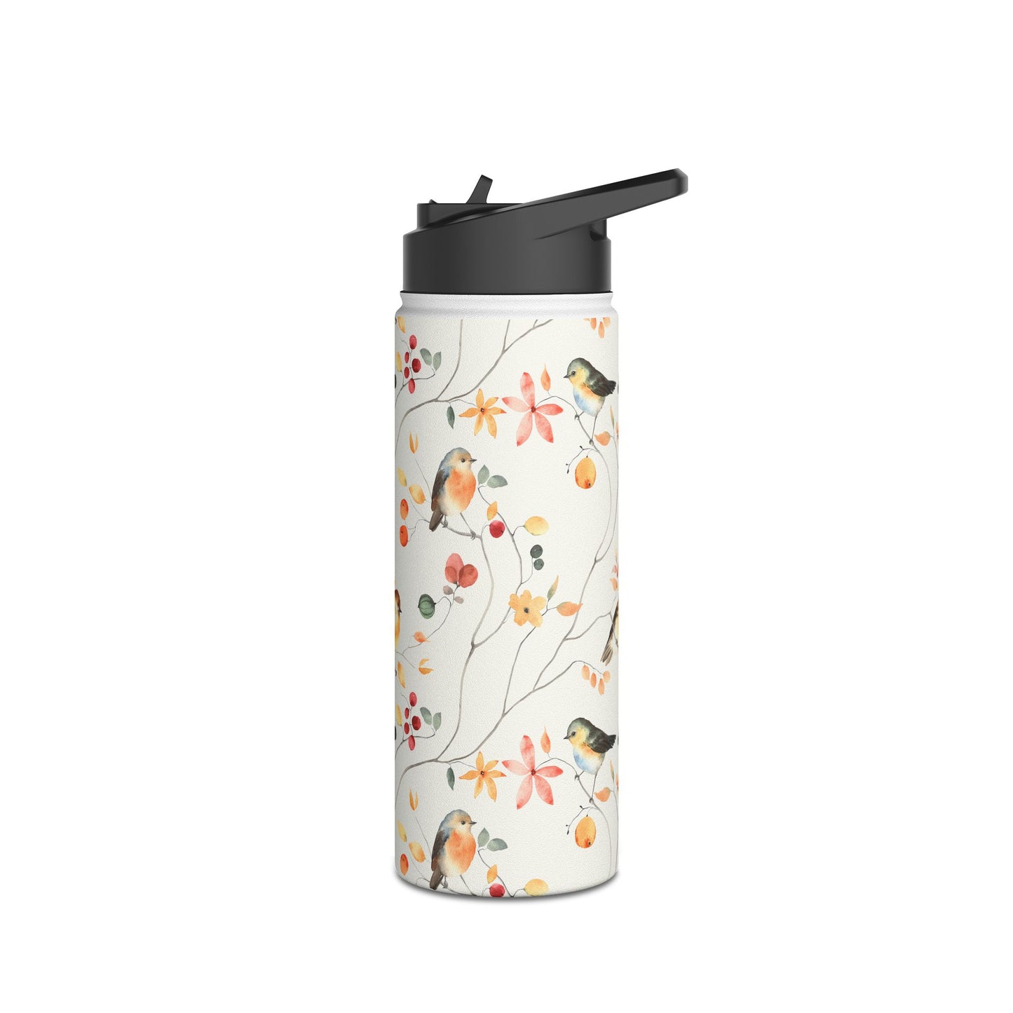Stainless Steel Water Bottle, Standard Lid - Birds