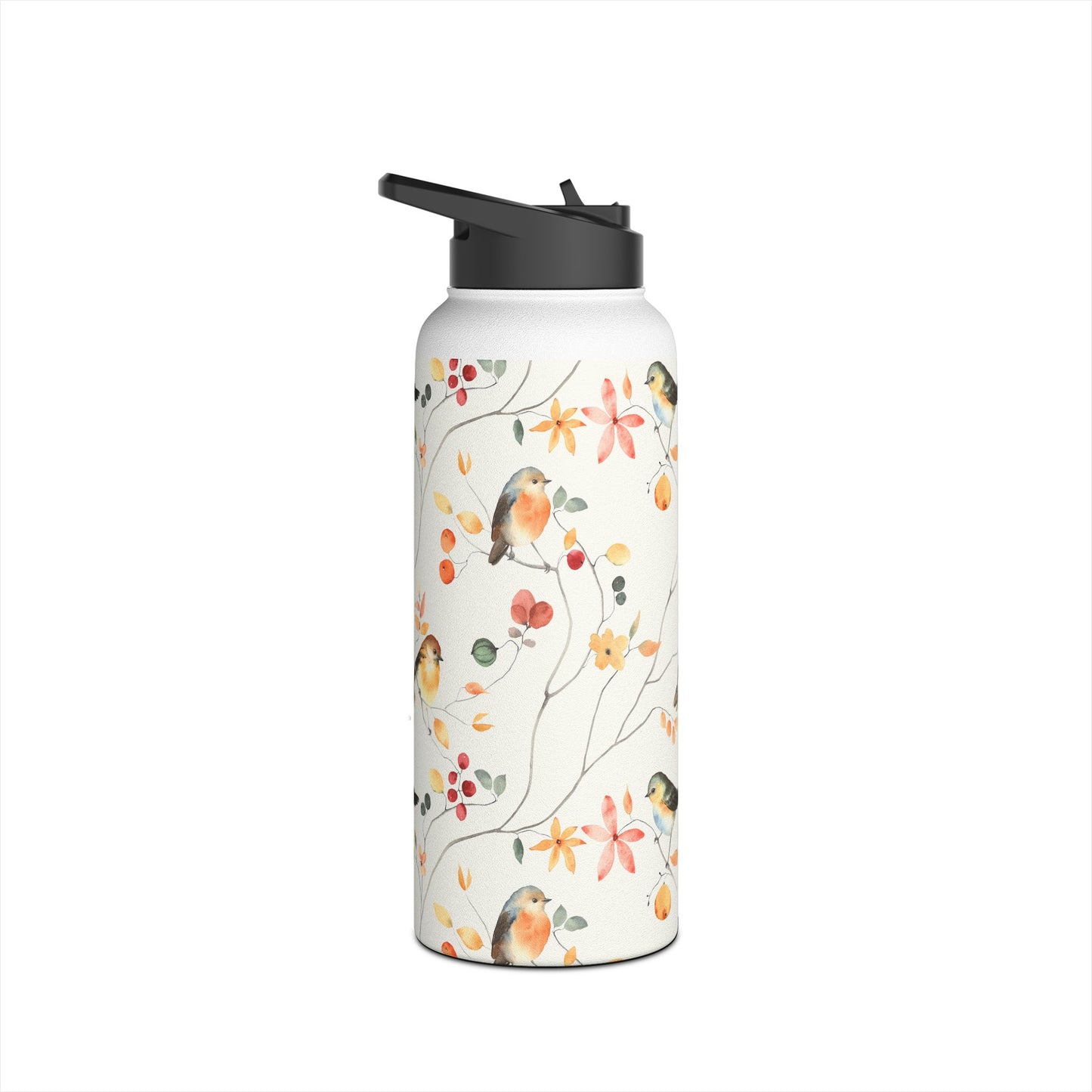 Stainless Steel Water Bottle, Standard Lid - Birds