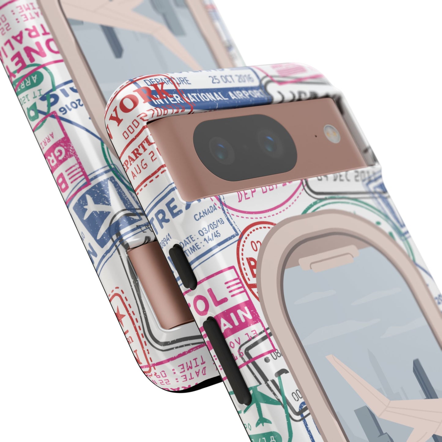 Travel-Themed Phone Case with Airplane Design
