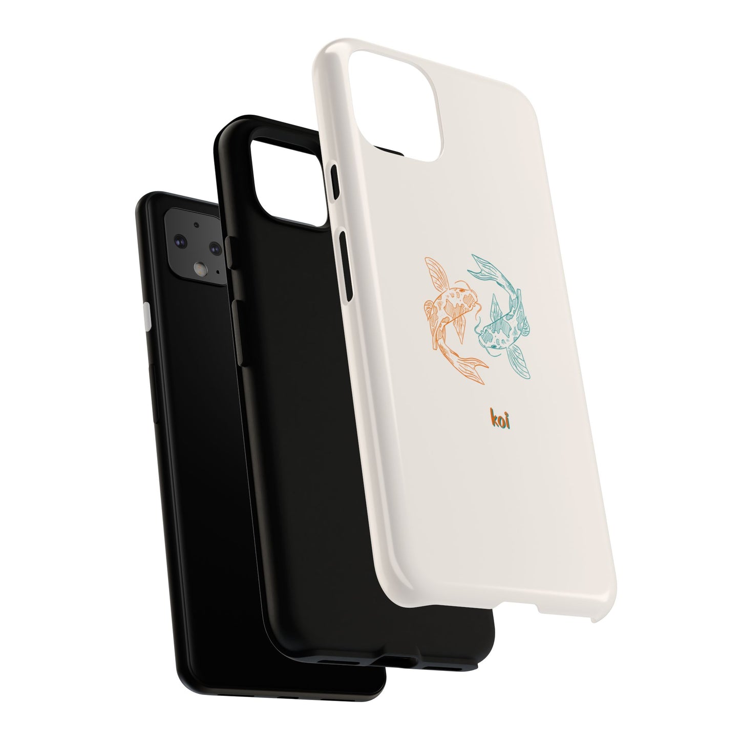 Koi Fish Tough Phone Case - Stylish & Durable Design for Aqua Lovers