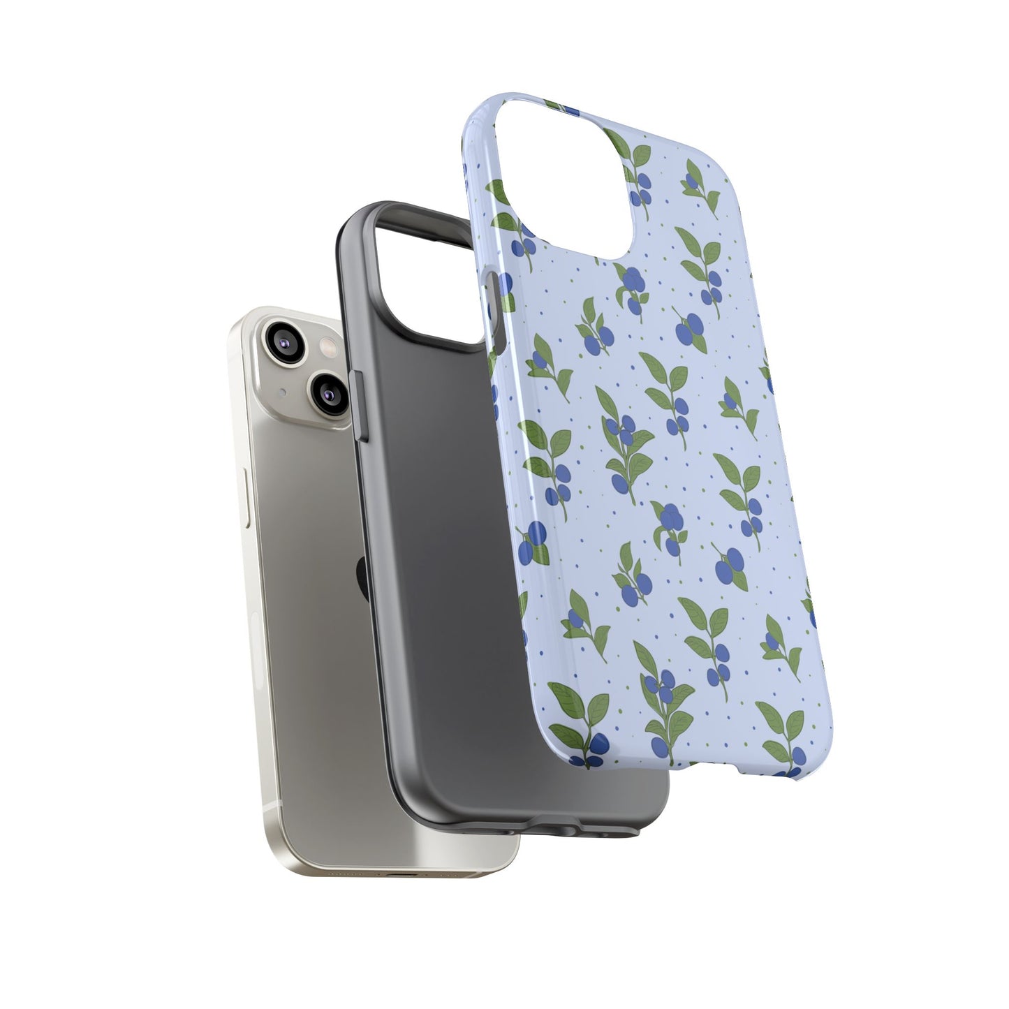 Floral Tough Phone Case - Blueberry Blossom Design
