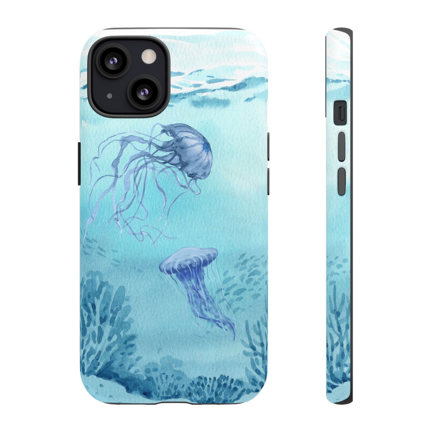 Ocean-Inspired Tough Phone Case with Jellyfish Design
