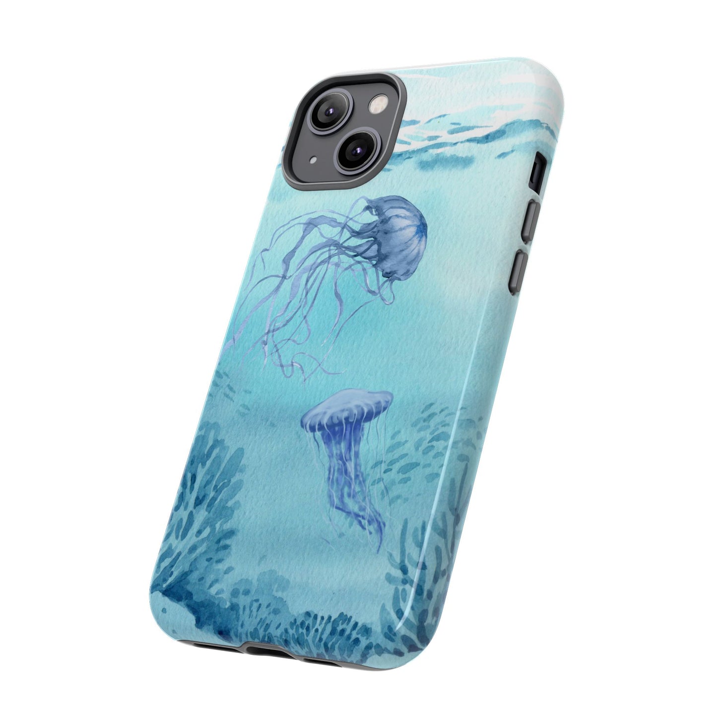 Ocean-Inspired Tough Phone Case with Jellyfish Design