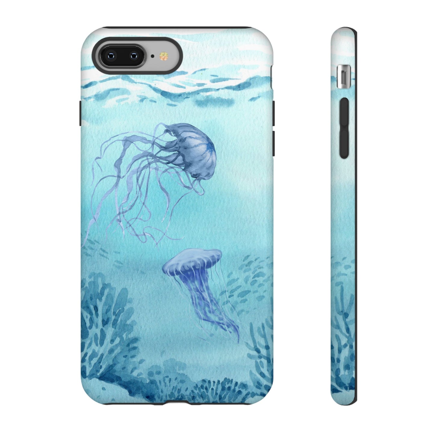 Ocean-Inspired Tough Phone Case with Jellyfish Design