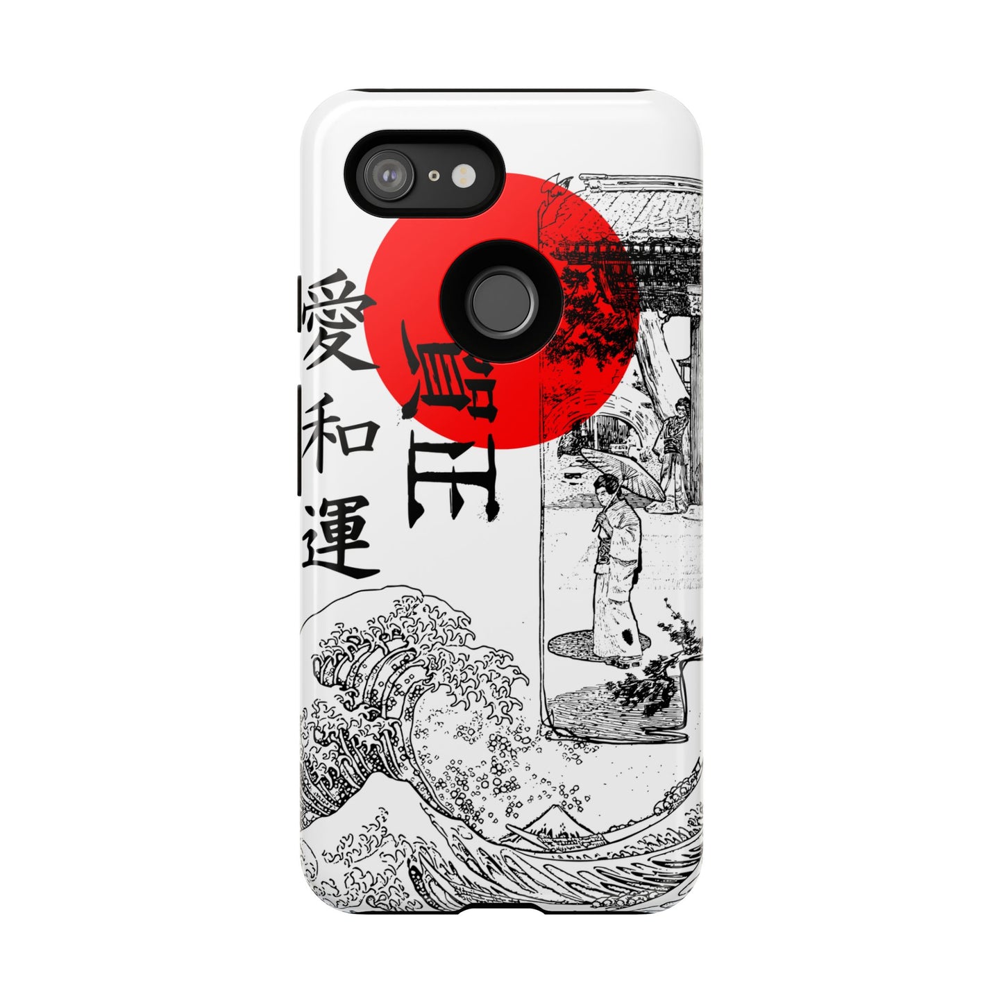 Japanese Zen Art Phone Case - Tough Cases with Wave Design