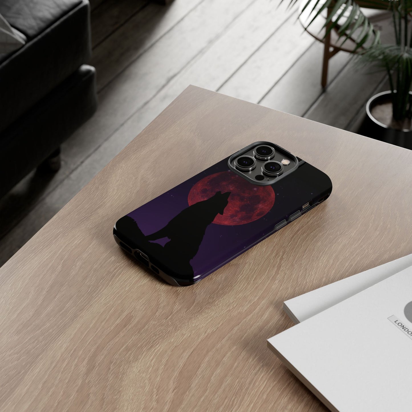 Wolf Howling at Blood Moon Phone Case - Tough & Stylish Protector