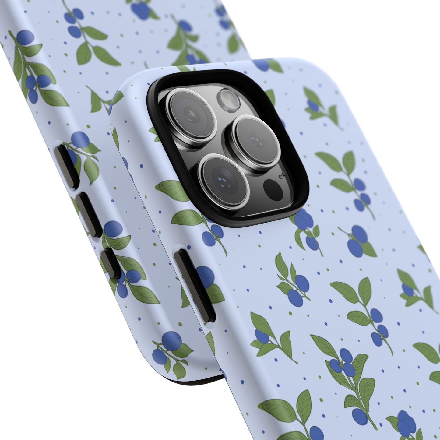 Floral Tough Phone Case - Blueberry Blossom Design